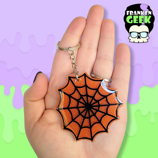 Spiderweb Acrylic and Resin Web Keychain Bag Charm