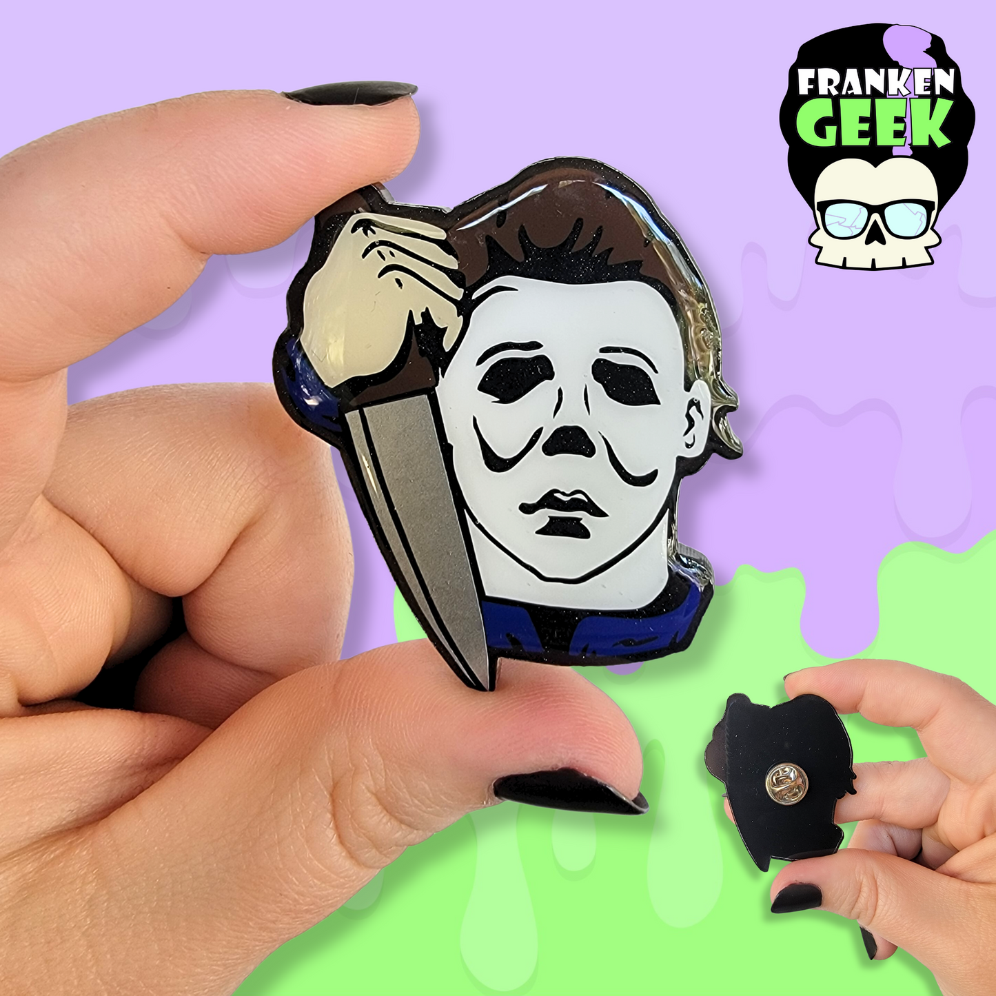 Halloween Slasher Boi Acrylic and Resin Horror Pin