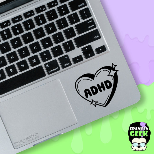 ADHD Sparkle Candy Heart Mini Vinyl Decal