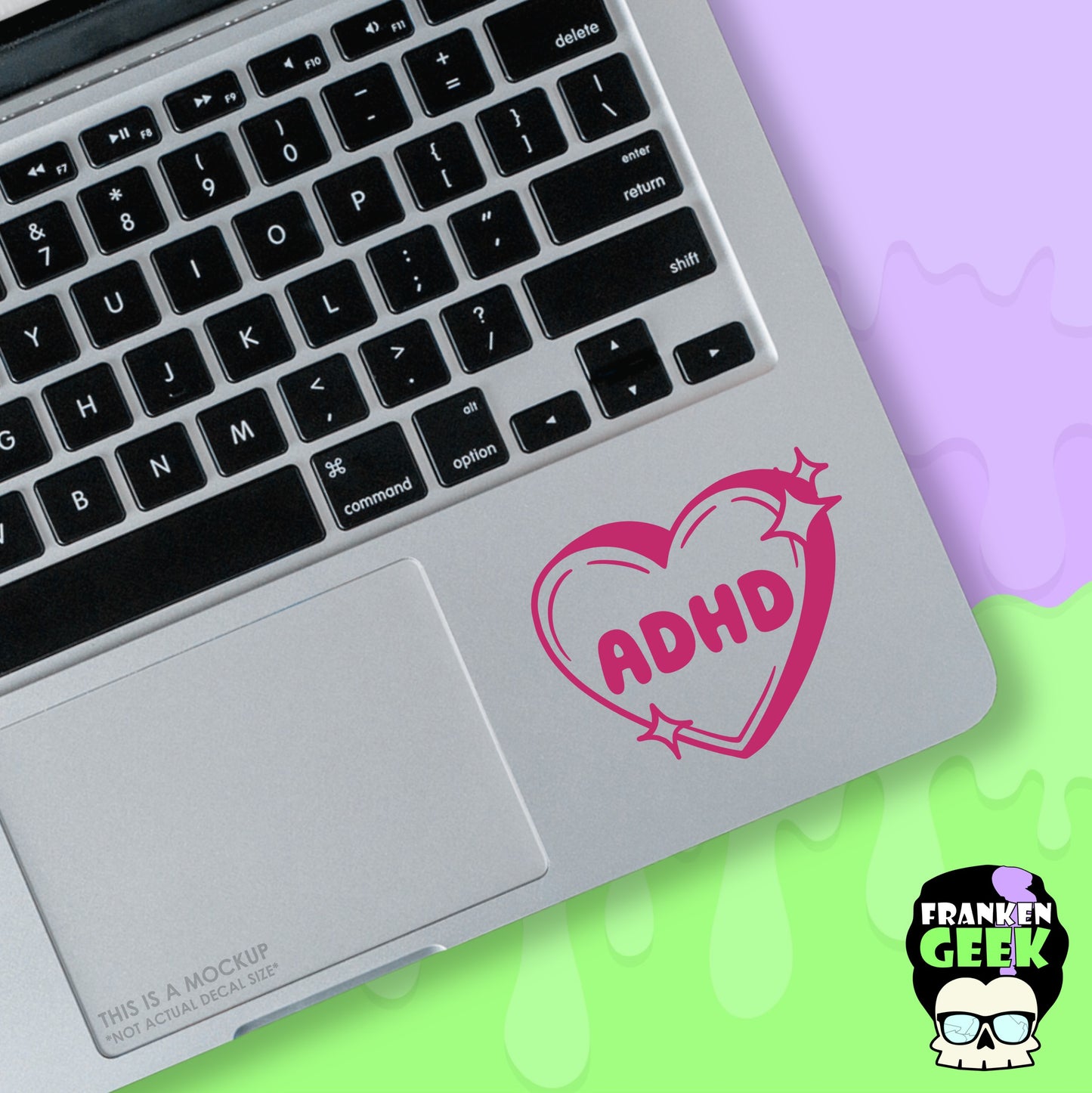 ADHD Sparkle Candy Heart Mini Vinyl Decal