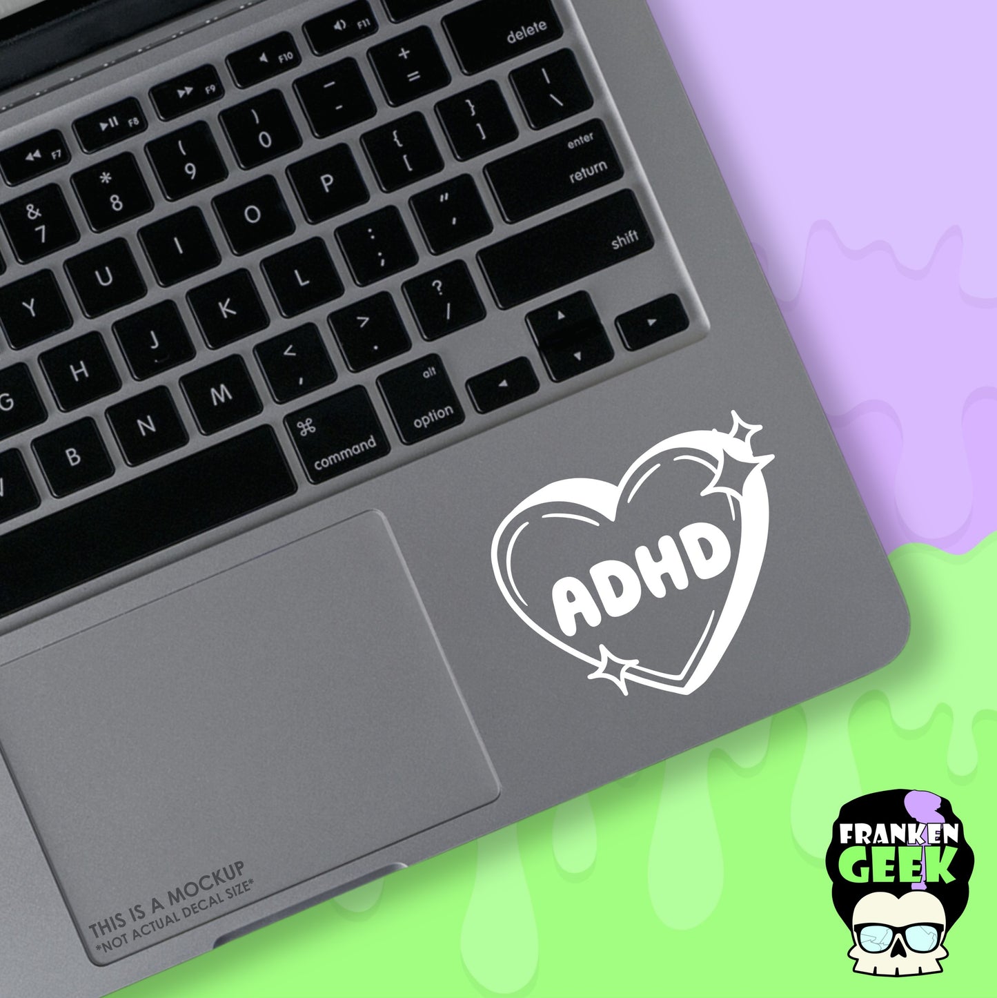 ADHD Sparkle Candy Heart Mini Vinyl Decal