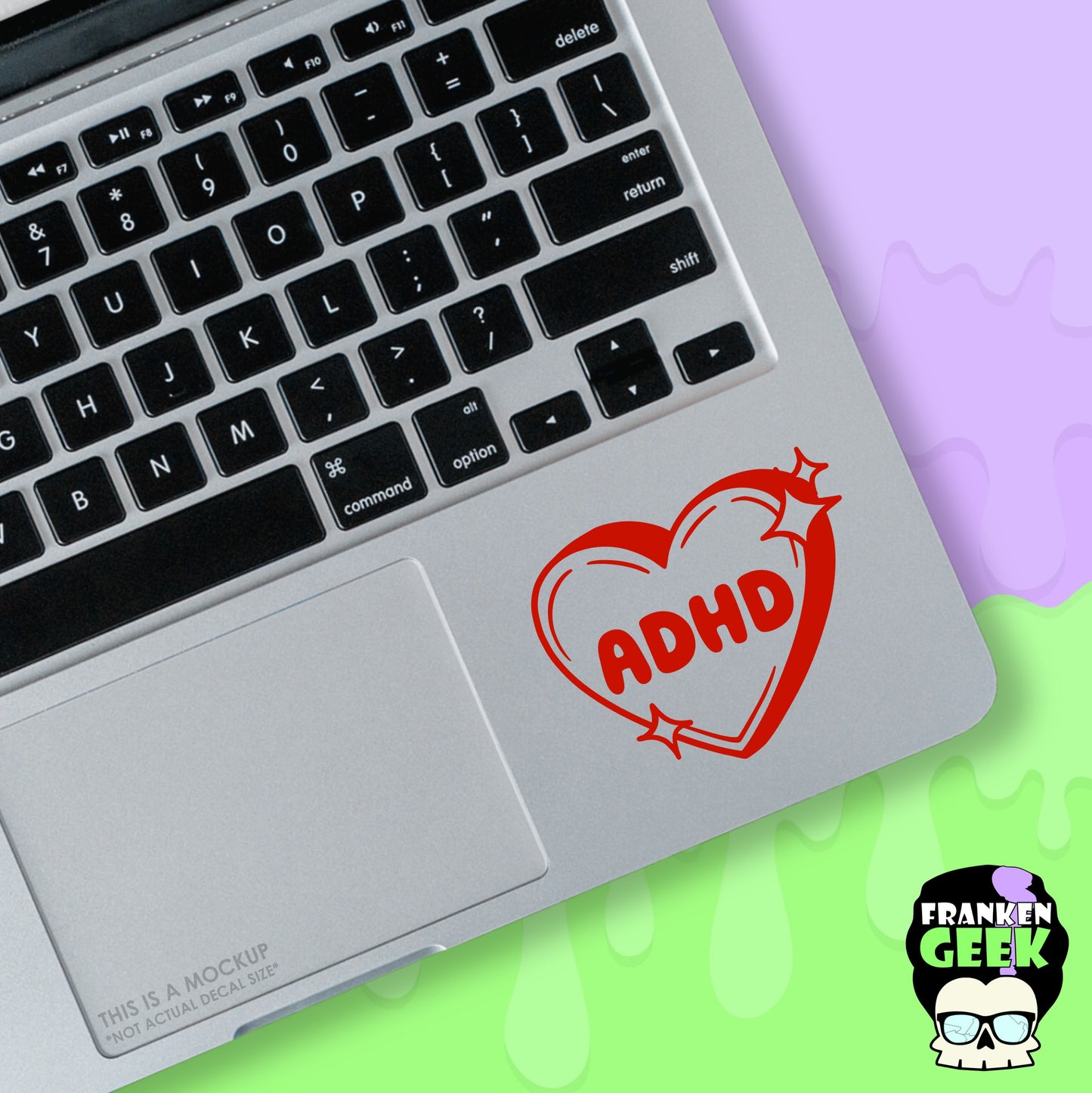 ADHD Sparkle Candy Heart Mini Vinyl Decal