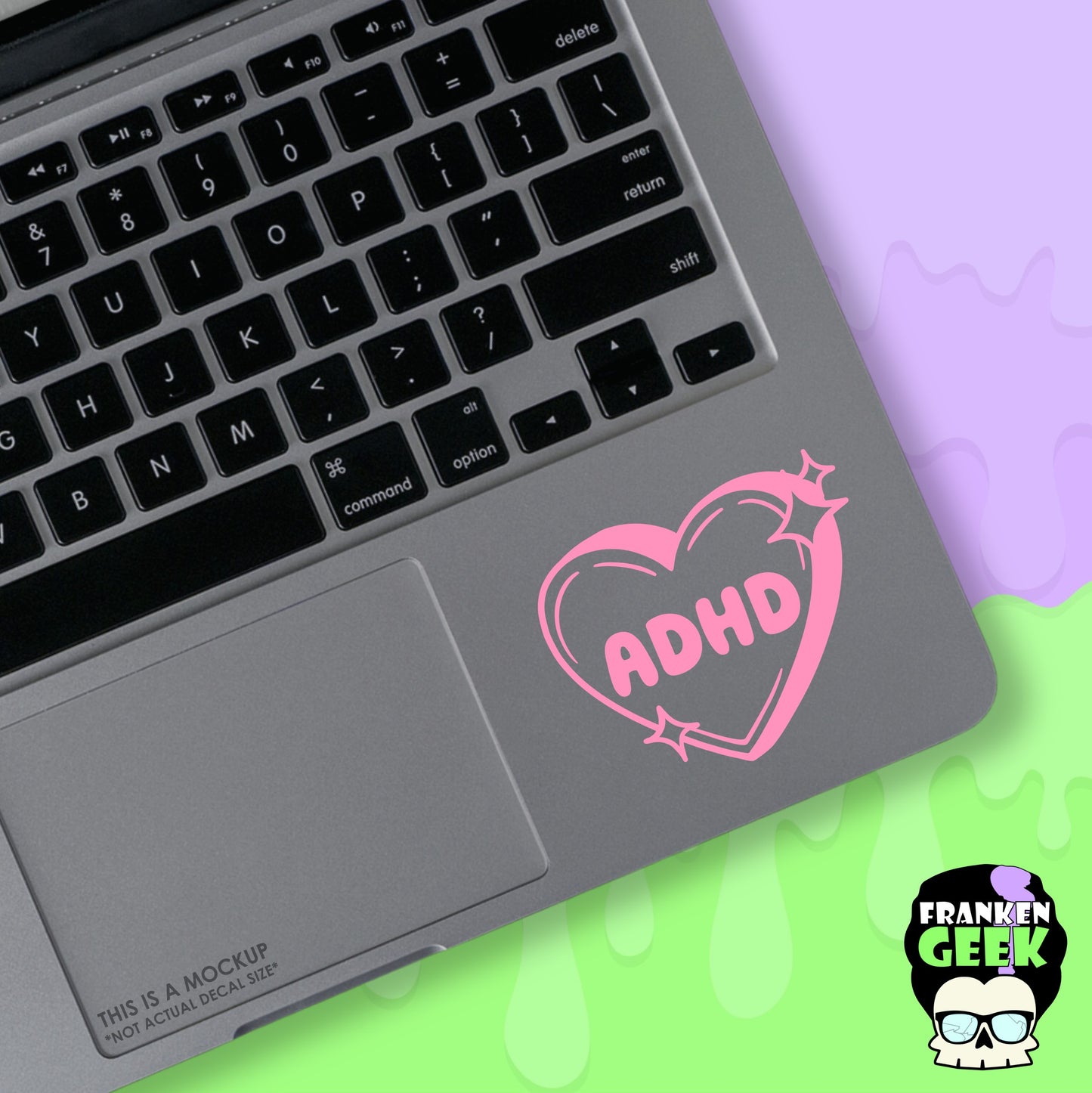 ADHD Sparkle Candy Heart Mini Vinyl Decal