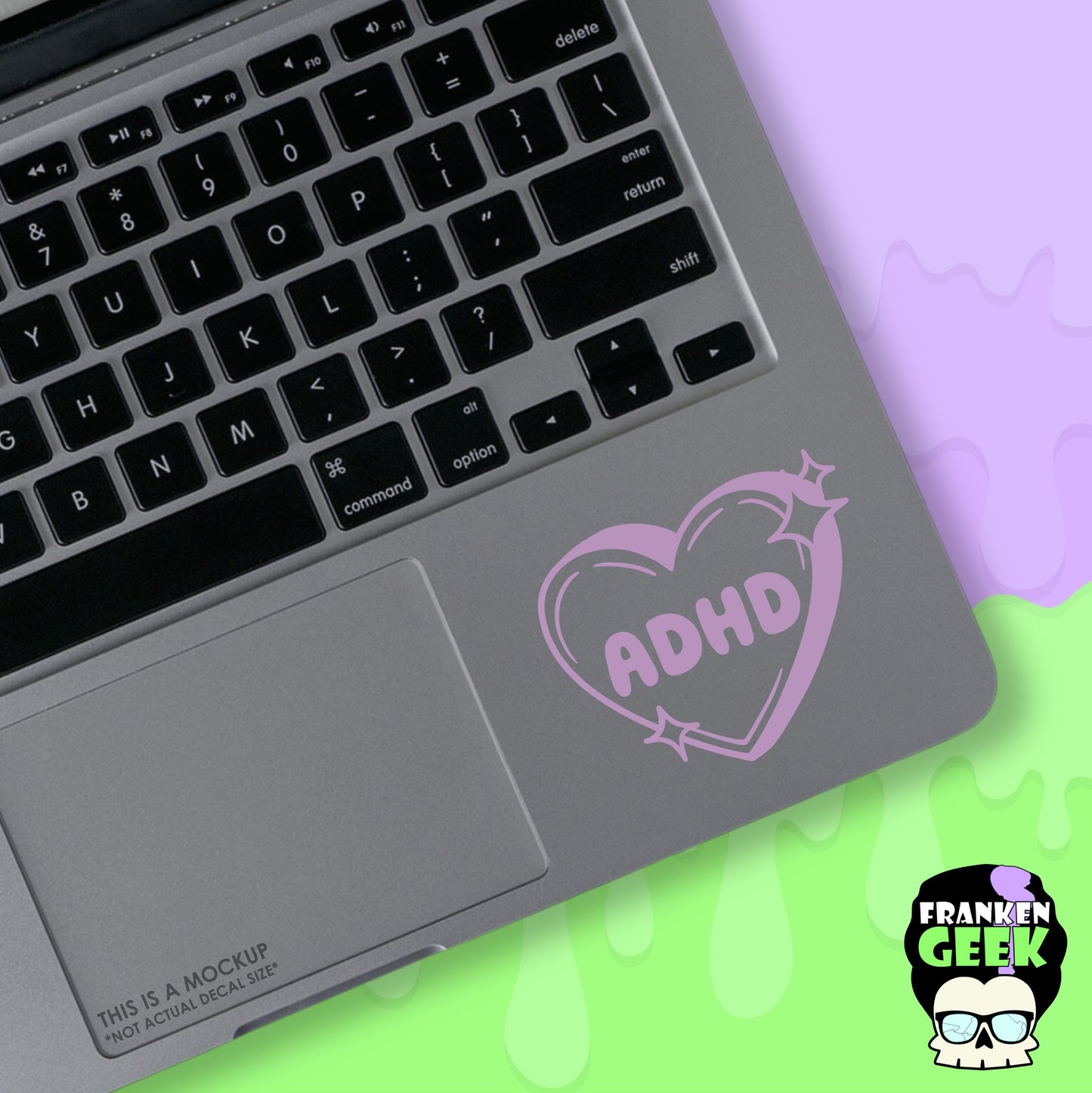 ADHD Sparkle Candy Heart Mini Vinyl Decal