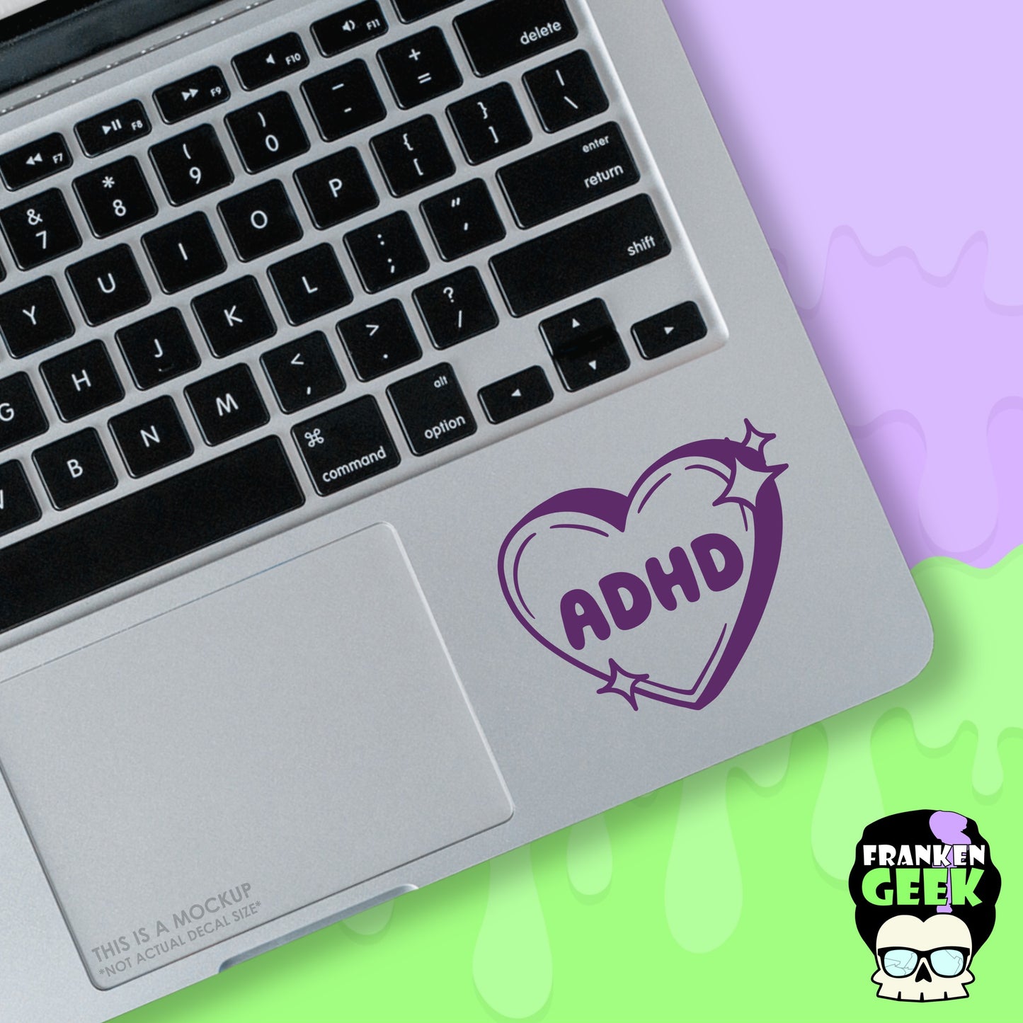 ADHD Sparkle Candy Heart Mini Vinyl Decal