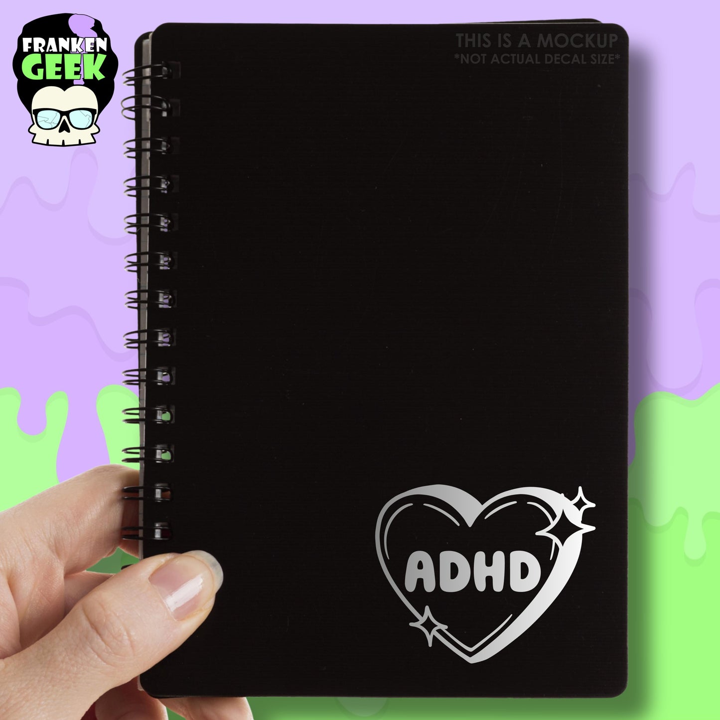 ADHD Sparkle Candy Heart Mini Vinyl Decal