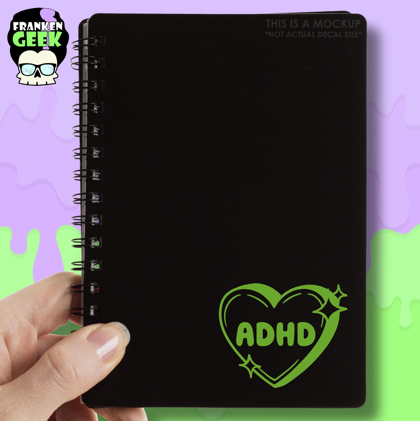 ADHD Sparkle Candy Heart Mini Vinyl Decal