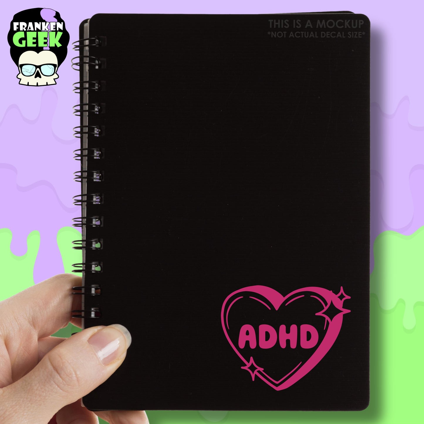 ADHD Sparkle Candy Heart Mini Vinyl Decal