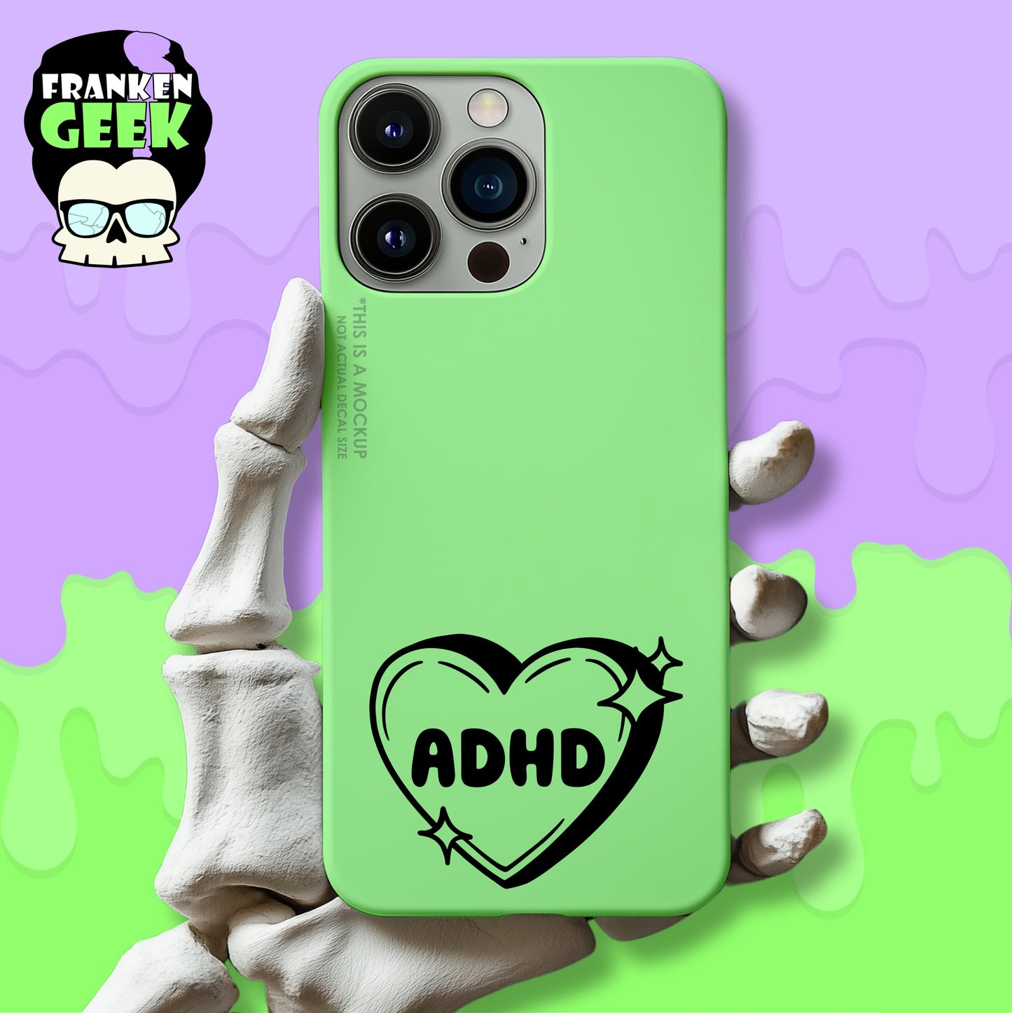 ADHD Sparkle Candy Heart Mini Vinyl Decal