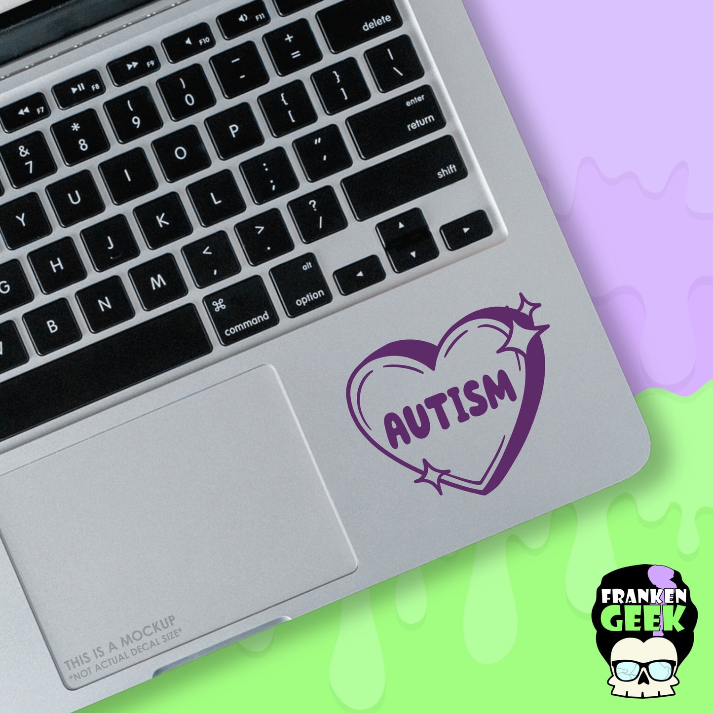 Autism Sparkle Candy Heart Mini Vinyl Decal