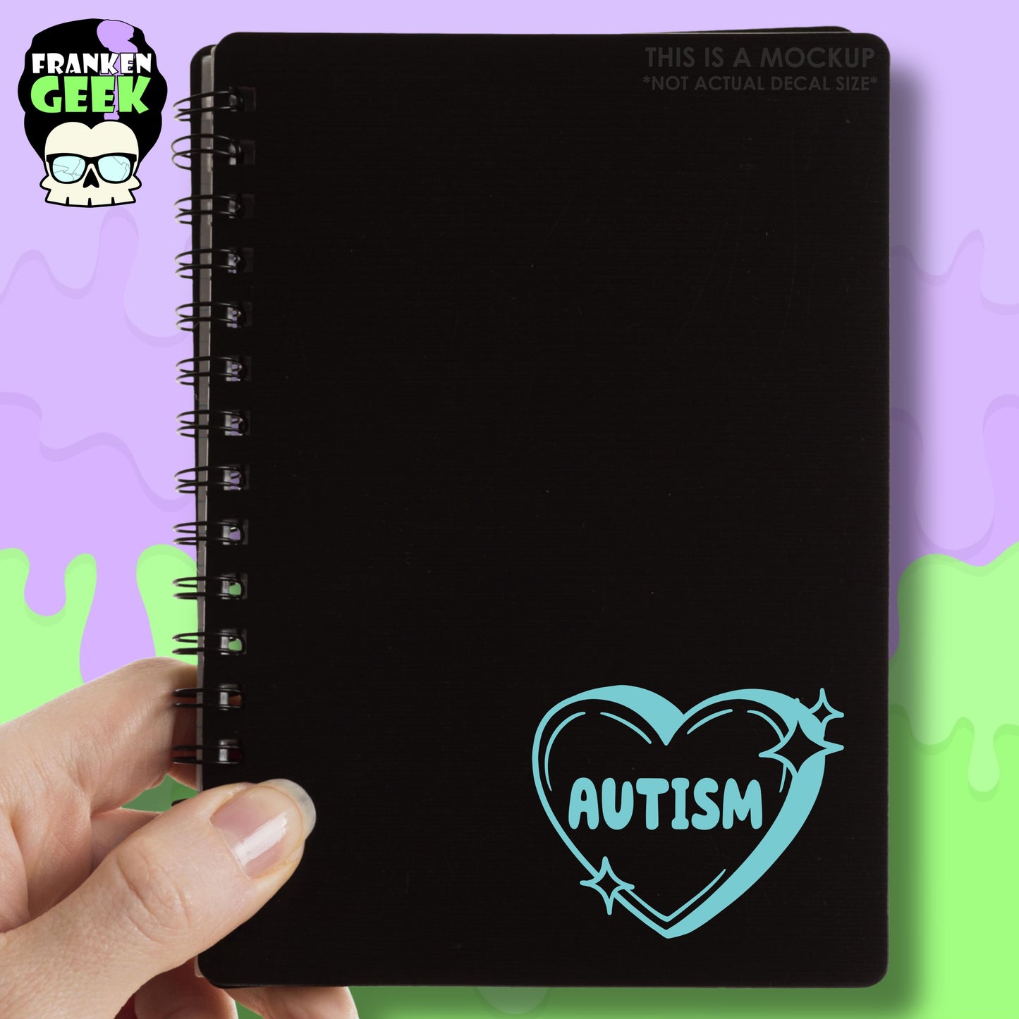 Autism Sparkle Candy Heart Mini Vinyl Decal