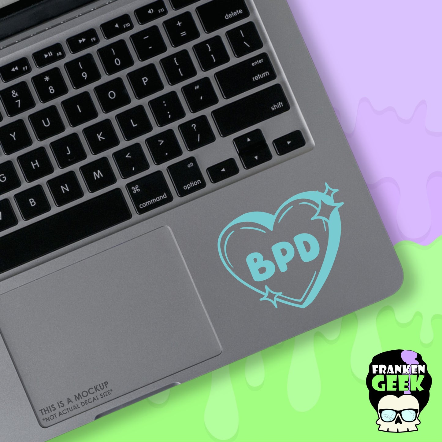 BPD Sparkle Candy Heart Mini Vinyl Decal