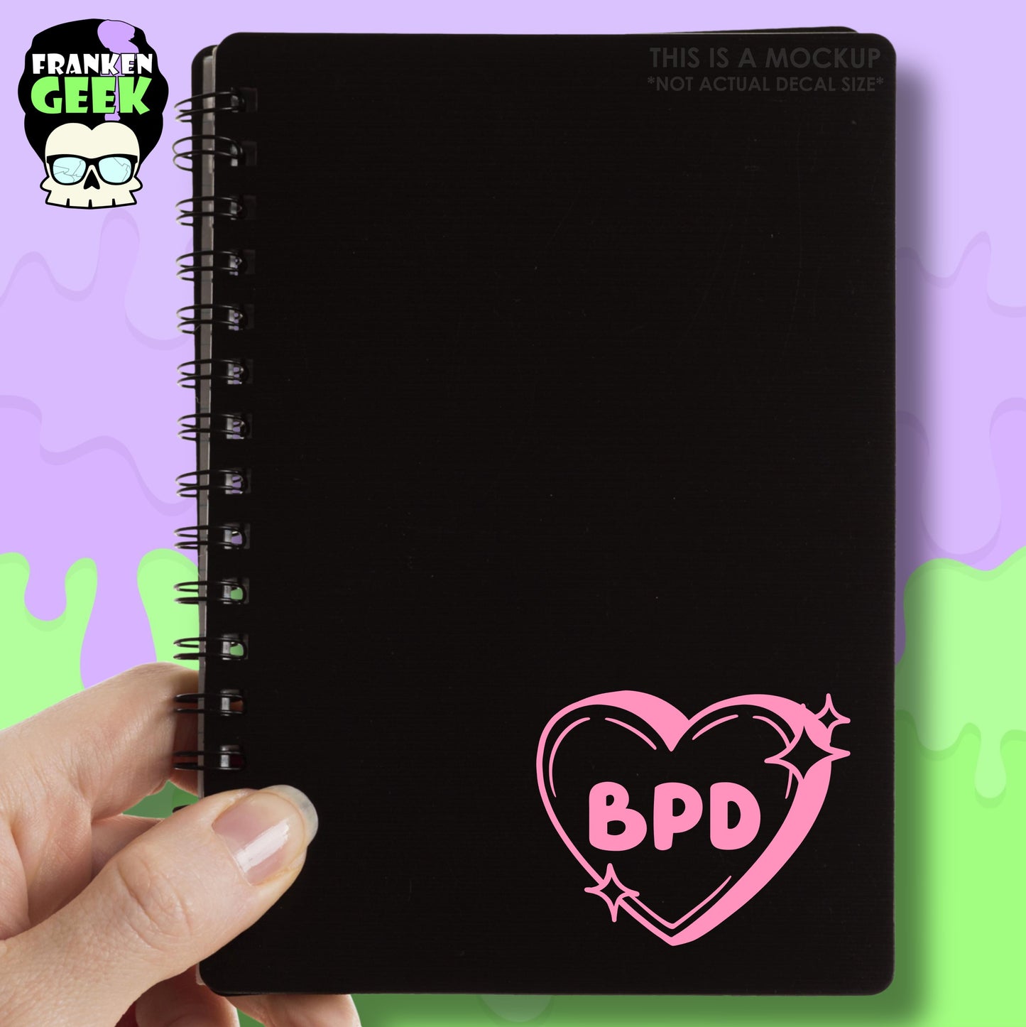 BPD Sparkle Candy Heart Mini Vinyl Decal