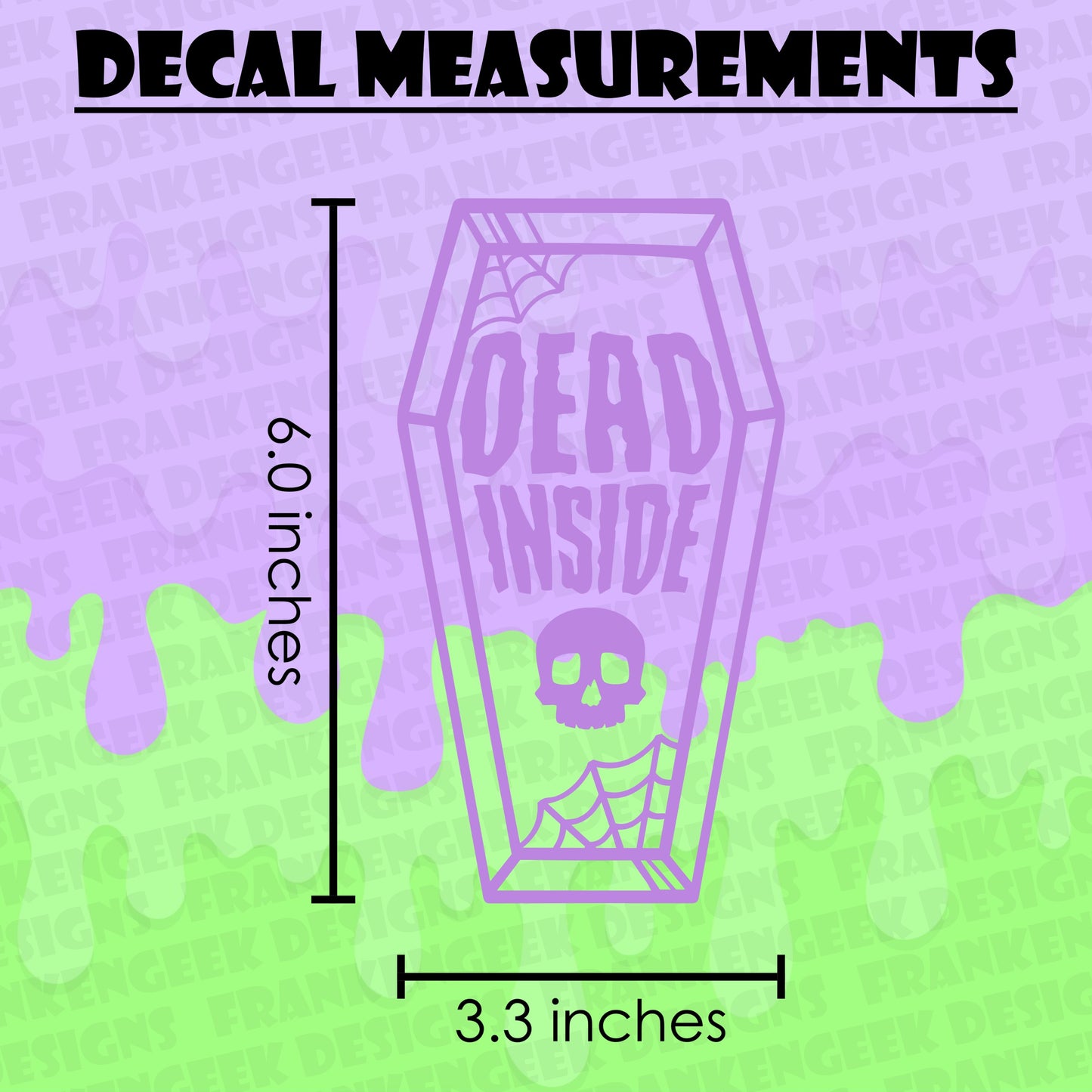 Dead Inside Coffin Vinyl Horror Decal