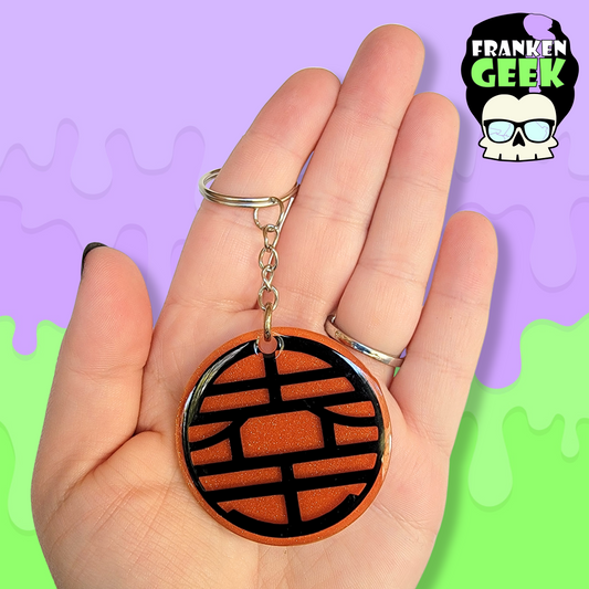 Dragonball Kanji Acrylic and Resin Round Keychain Bag Charm