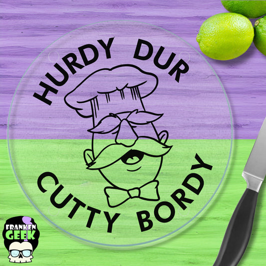 Hurdy Dur Funny Swedish Chef Glass Trivet/Cutting Board