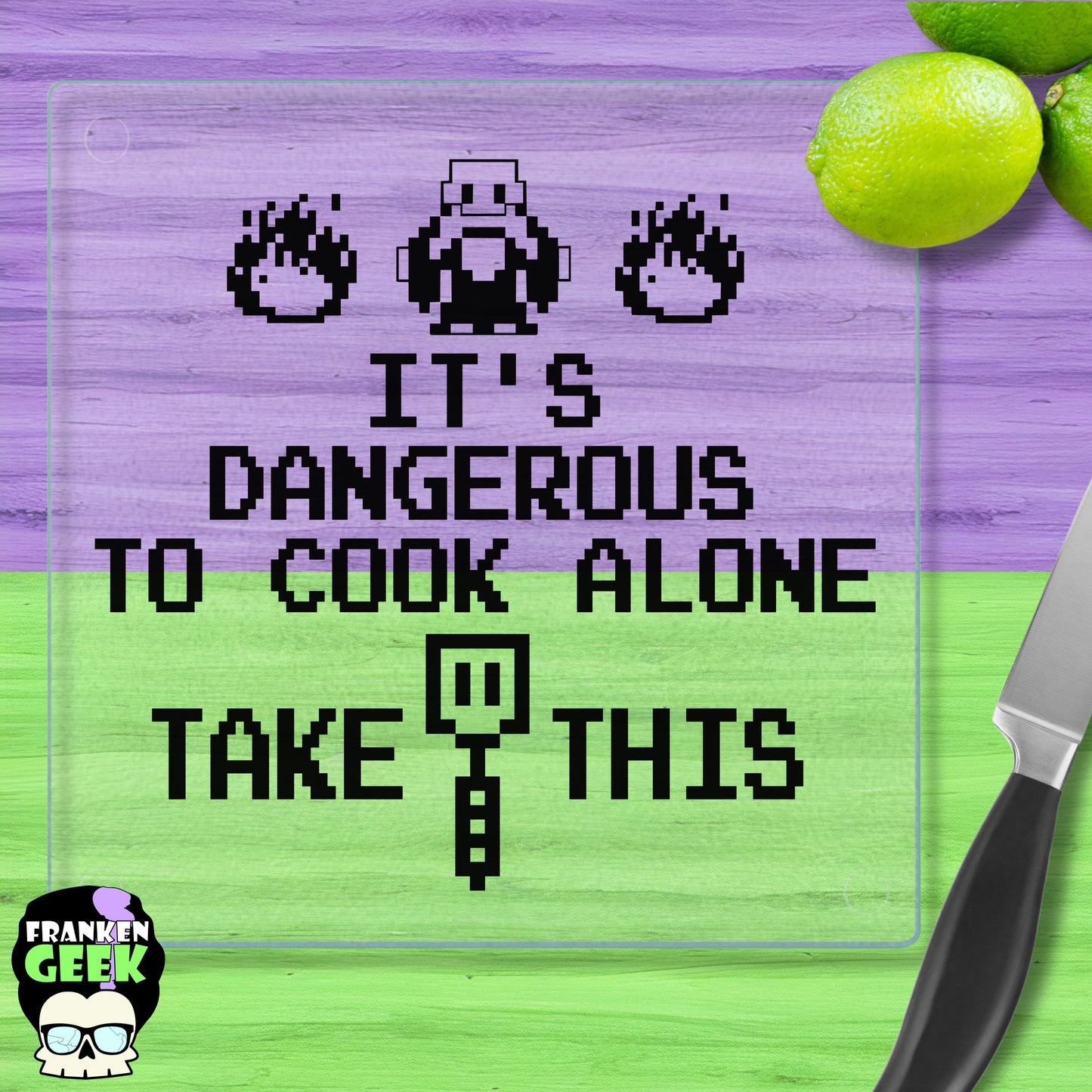 It's Dangerous to Cook Alone Glass Trivet/Cutting Board