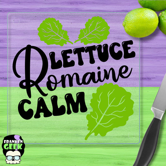 Lettuce Romaine Calm Funny Glass Trivet/Cutting Board