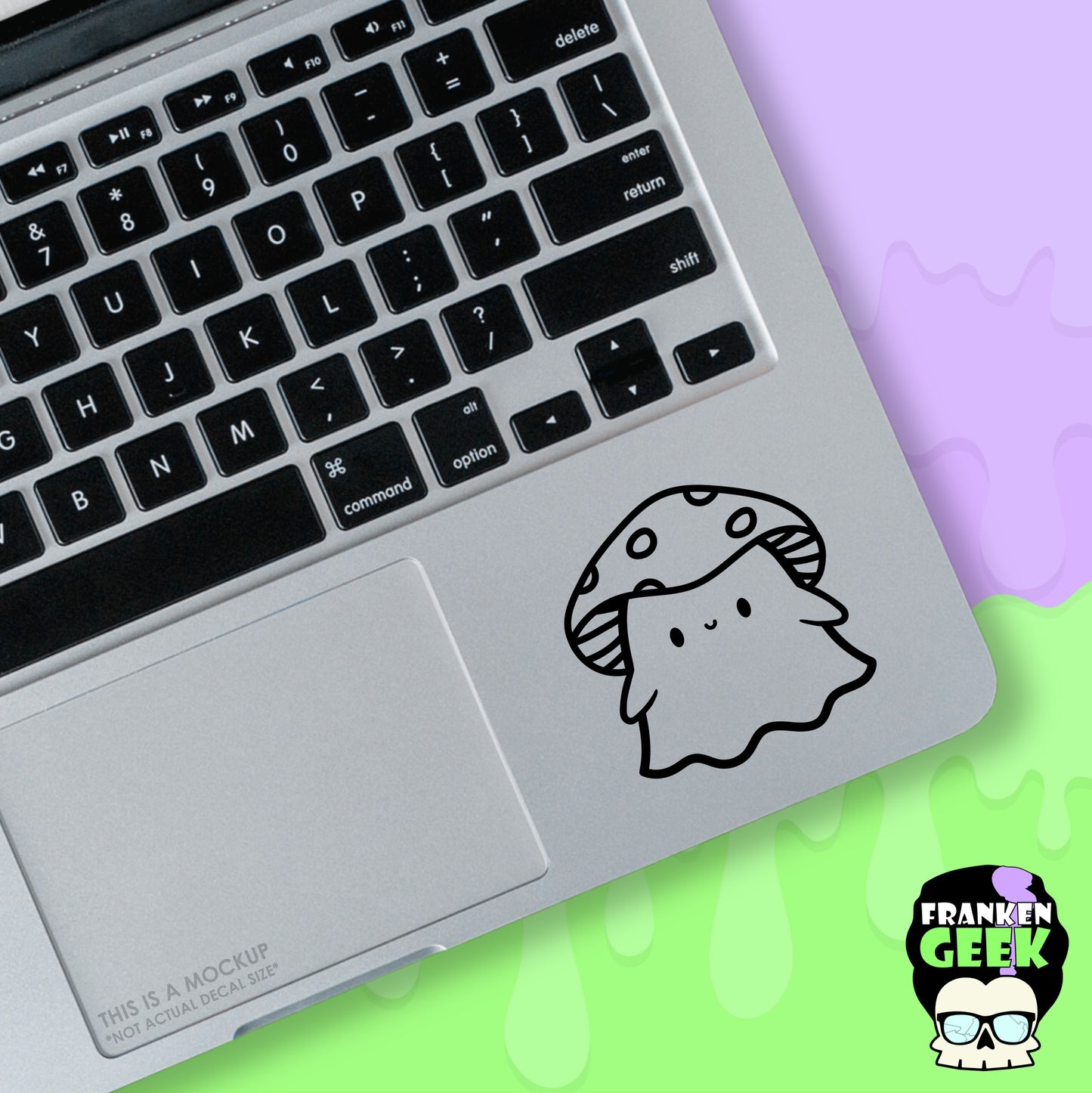 Sheet Ghost with Mushroom Hat Mini Vinyl Animal Decal