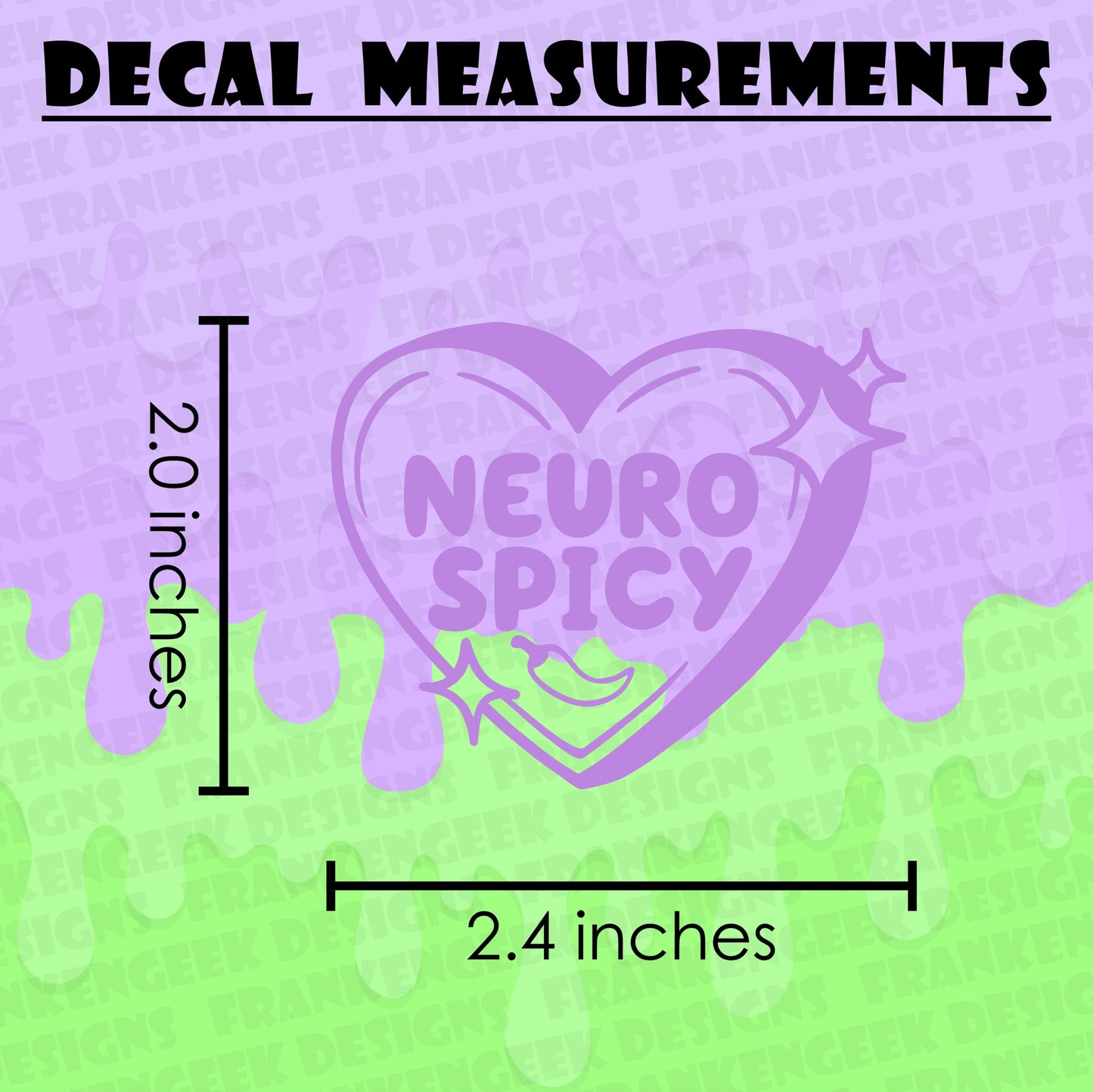 Neurospicy Sparkle Candy Heart Mini Vinyl Decal