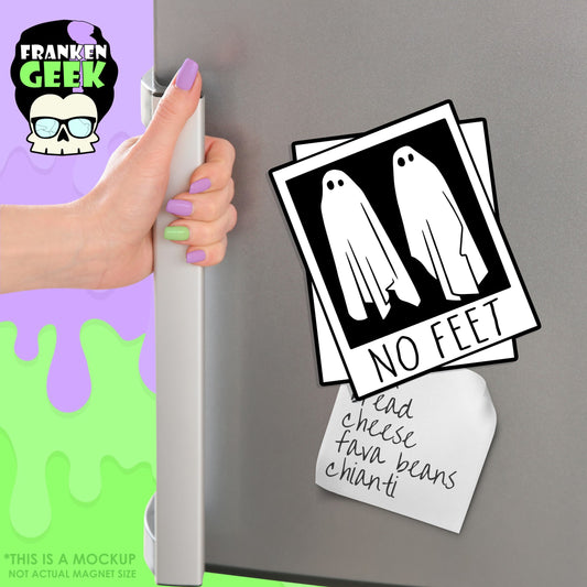 No Feet Polaroid Ghosts Layered Vinyl Horror Magnet