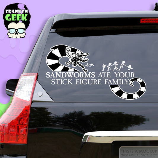 Sandworms Ate Your Stick Figure Family Vinyl Vehicle Decal