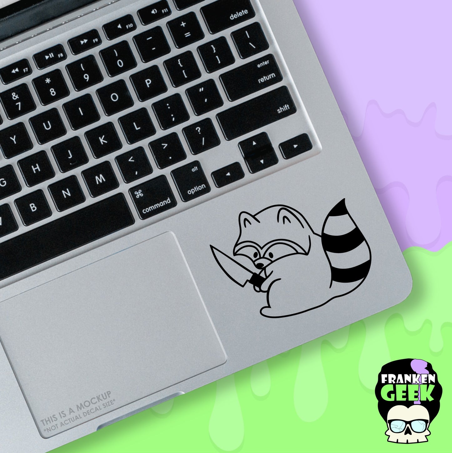 Stabby Raccoon Mini Vinyl Animal Decal