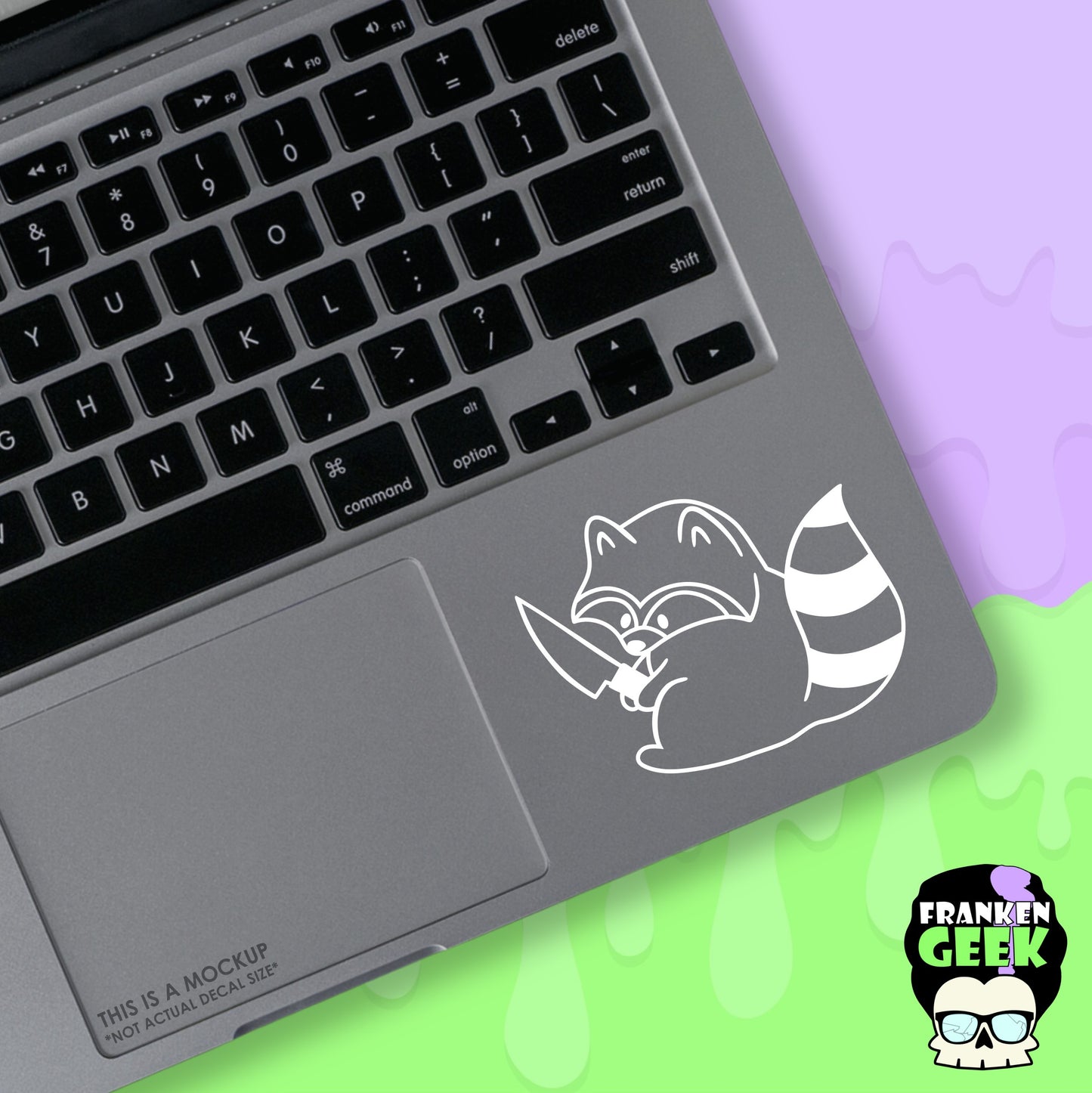 Stabby Raccoon Mini Vinyl Animal Decal