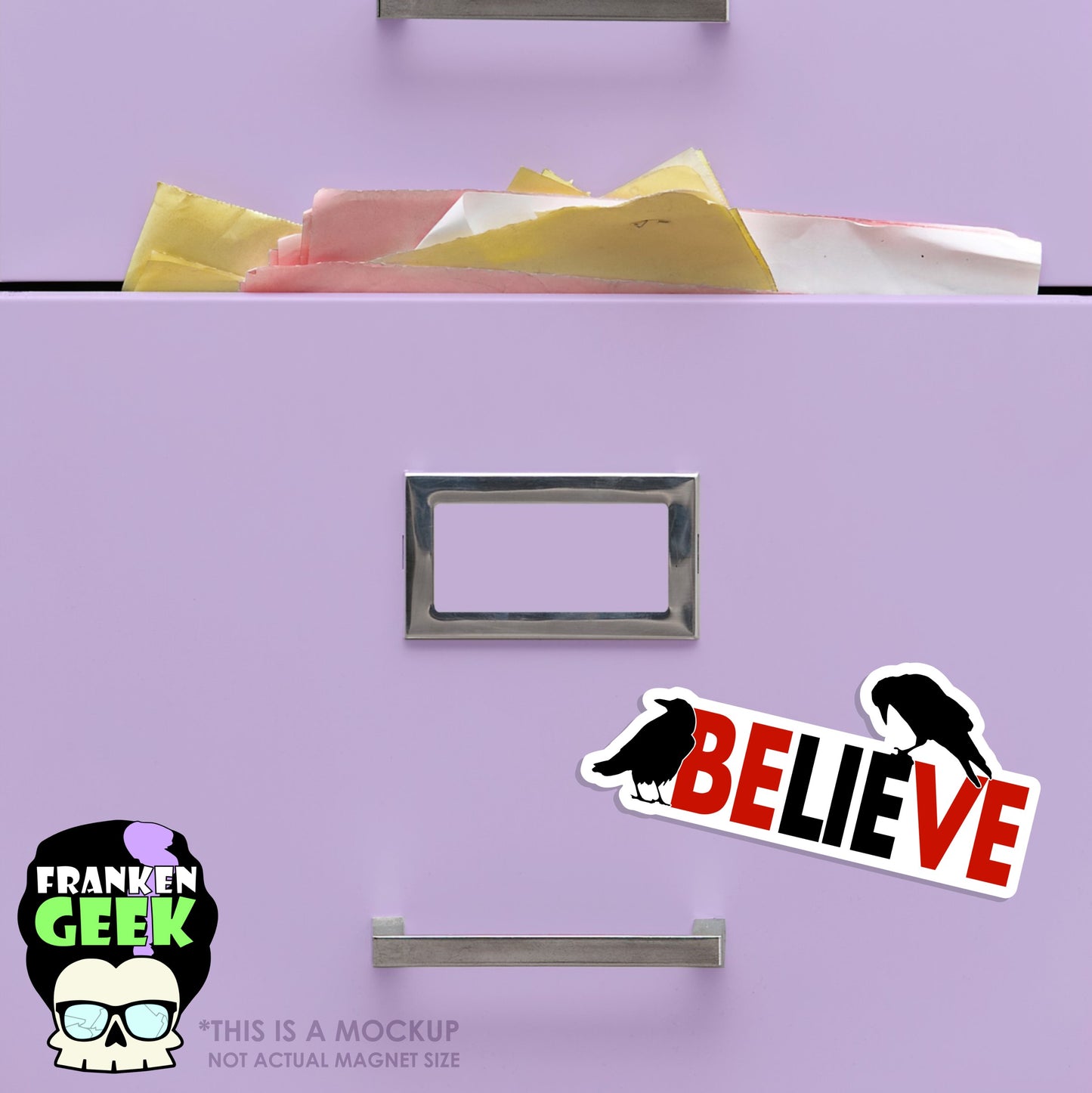 Believe/Lie Ravens Layered Vinyl Bookish Magnet