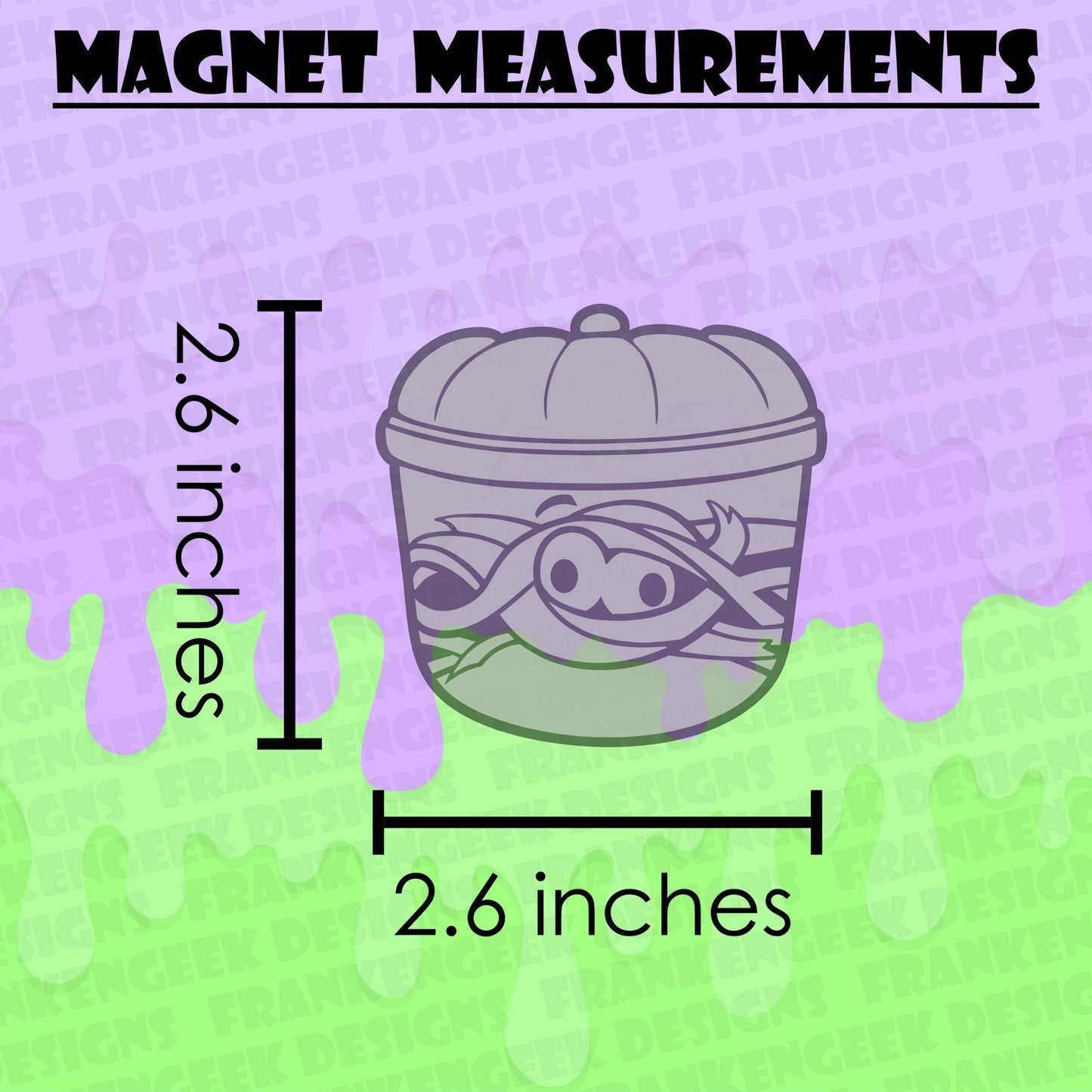 Halloween Booo Buckets 4 pc Mini Magnet Set