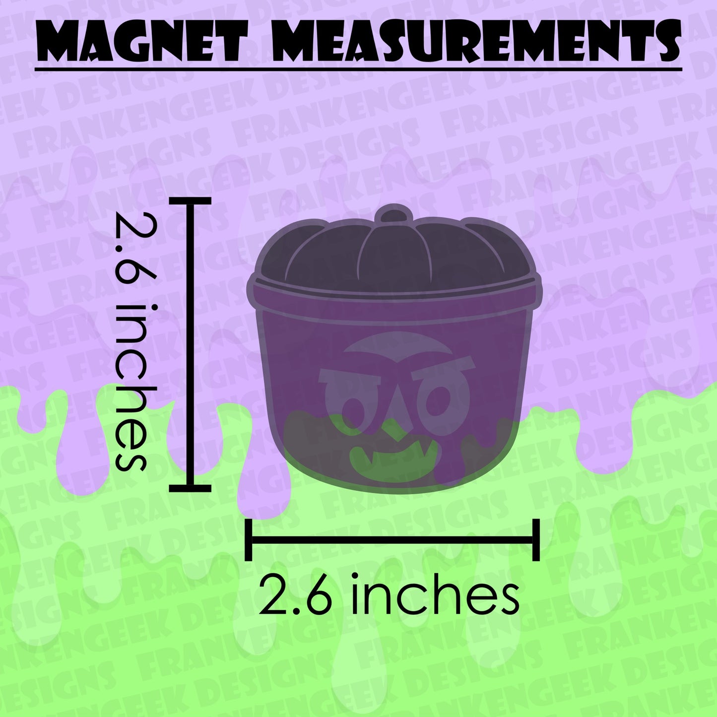 Halloween Booo Buckets 4 pc Mini Magnet Set