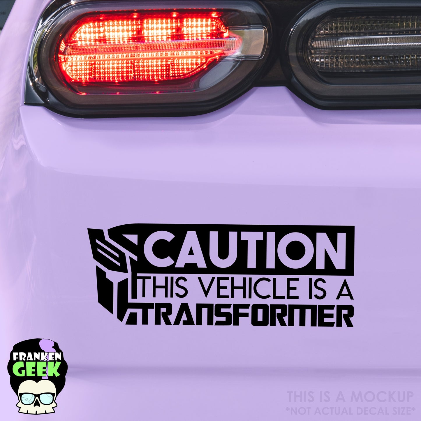 Caution: This Vehicle Transforms Vinyl Vehicle Decal