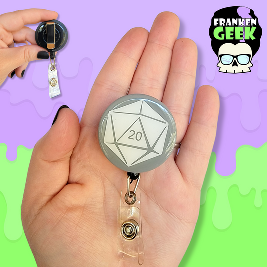 D20 Retractable TTRPG Badge Reel