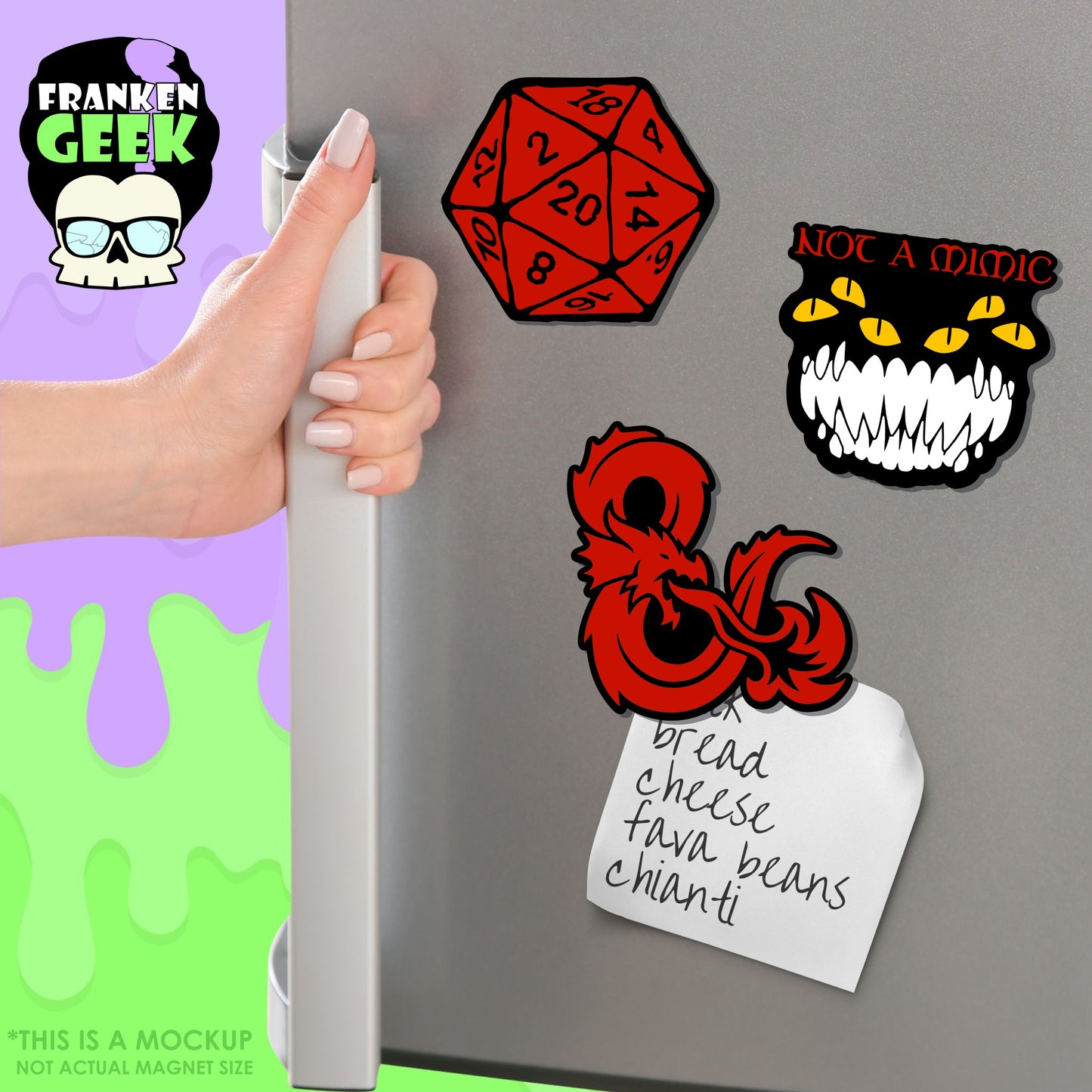 Dungeons and Dragons-Inspired Layered Vinyl TTRPG Mini Magnet 3pc Set