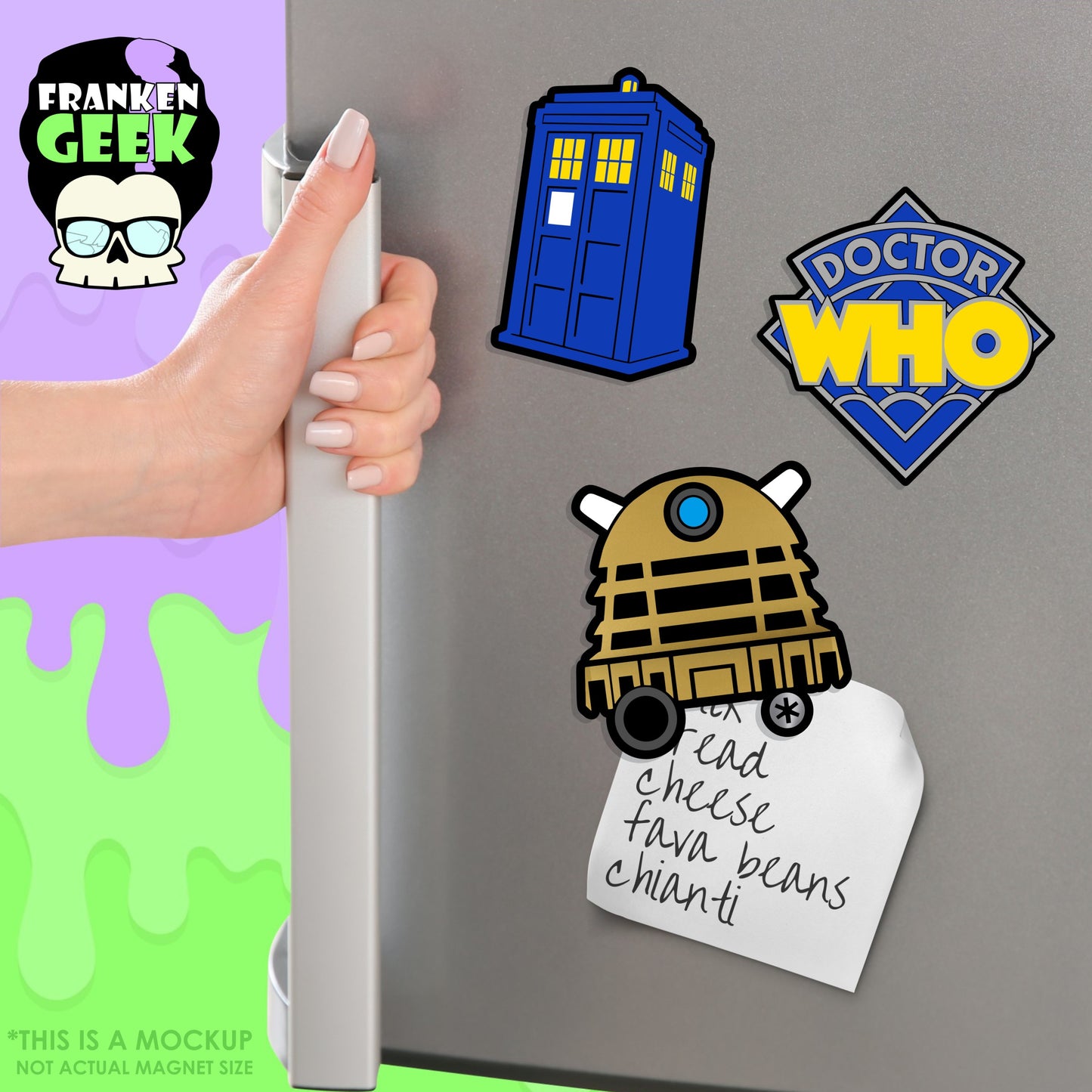 Doctor Who-Inspired Layered Vinyl Sci-Fi Mini Magnet 3pc Set