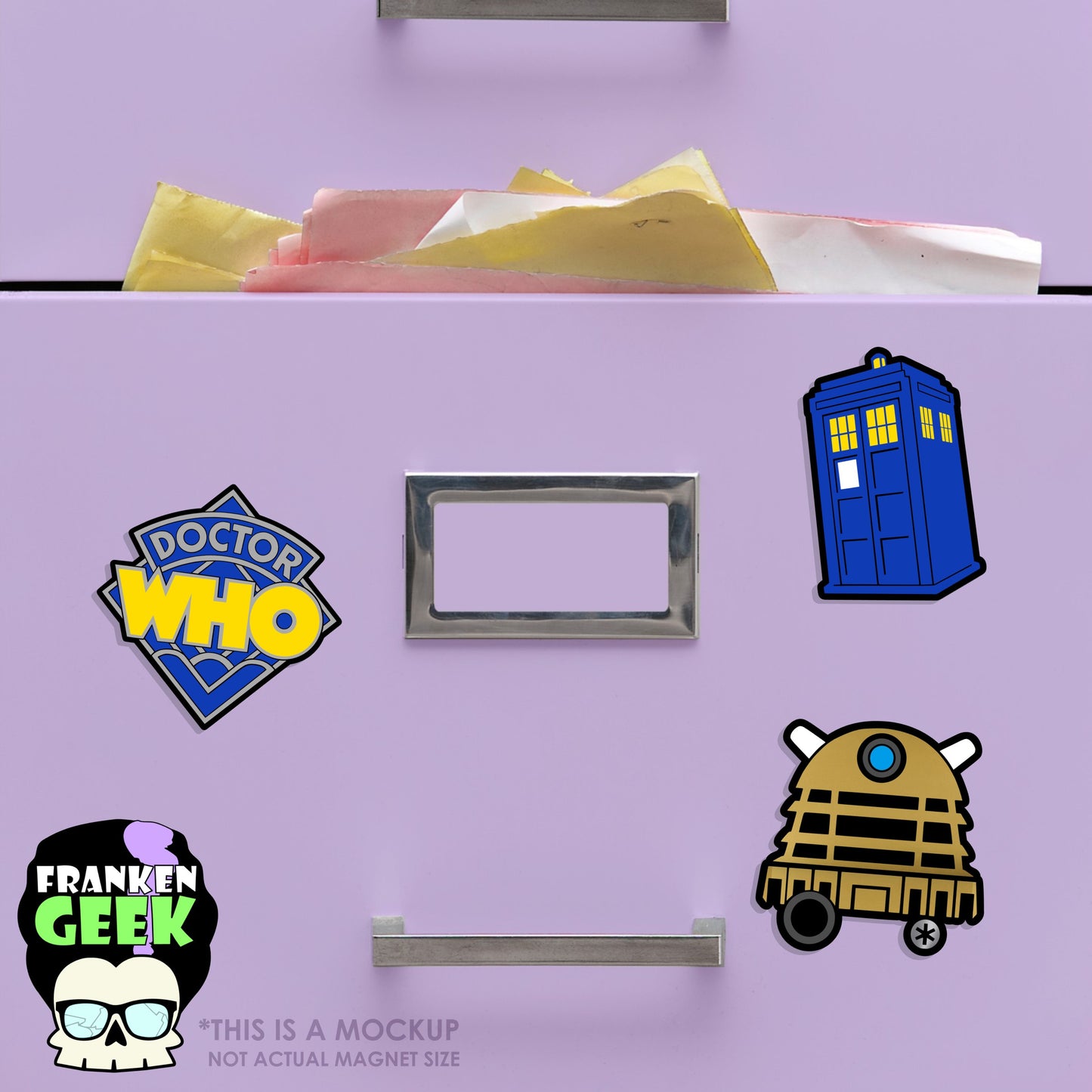 Doctor Who-Inspired Layered Vinyl Sci-Fi Mini Magnet 3pc Set