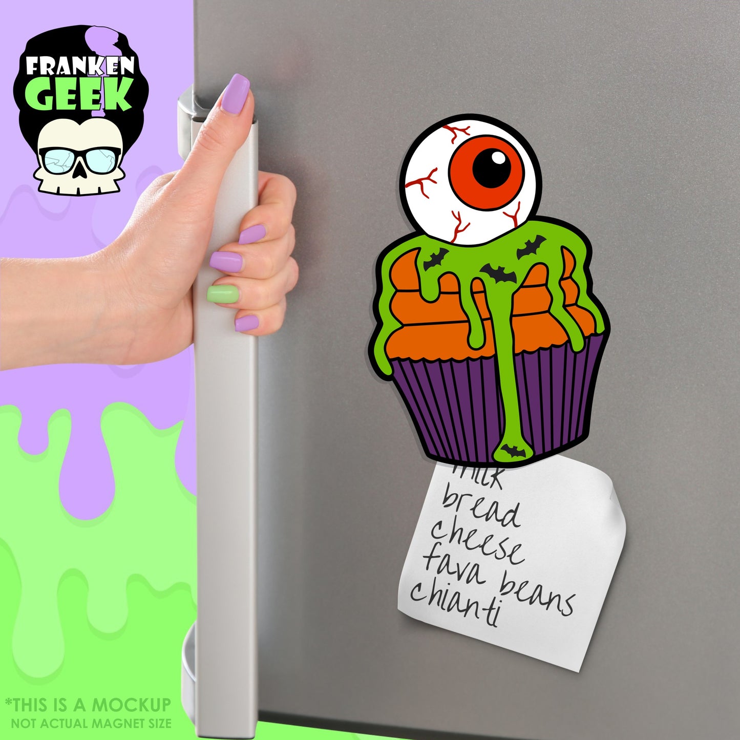 Eyeball Cupcake Layered Vinyl Halloween Horror Magnet