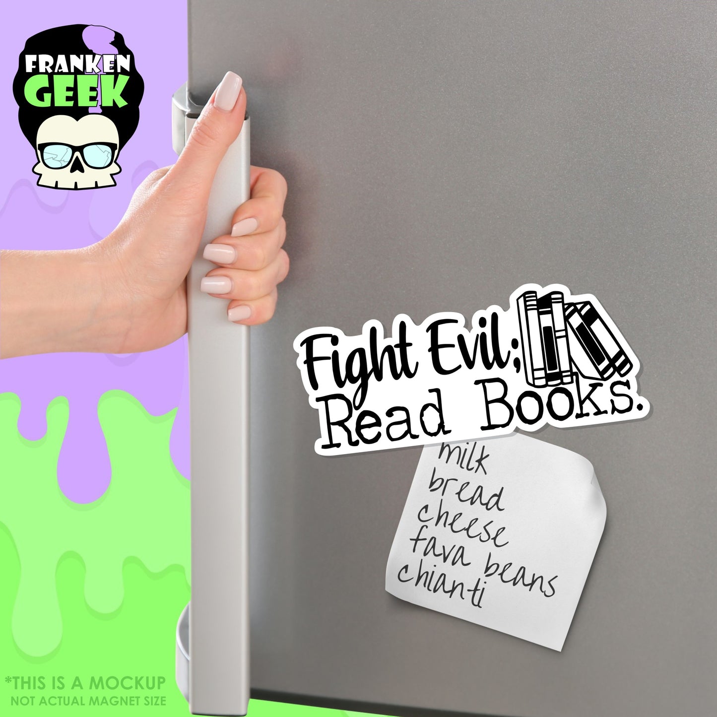 Fight Evil Read Books Layered Vinyl Bookish Magnet