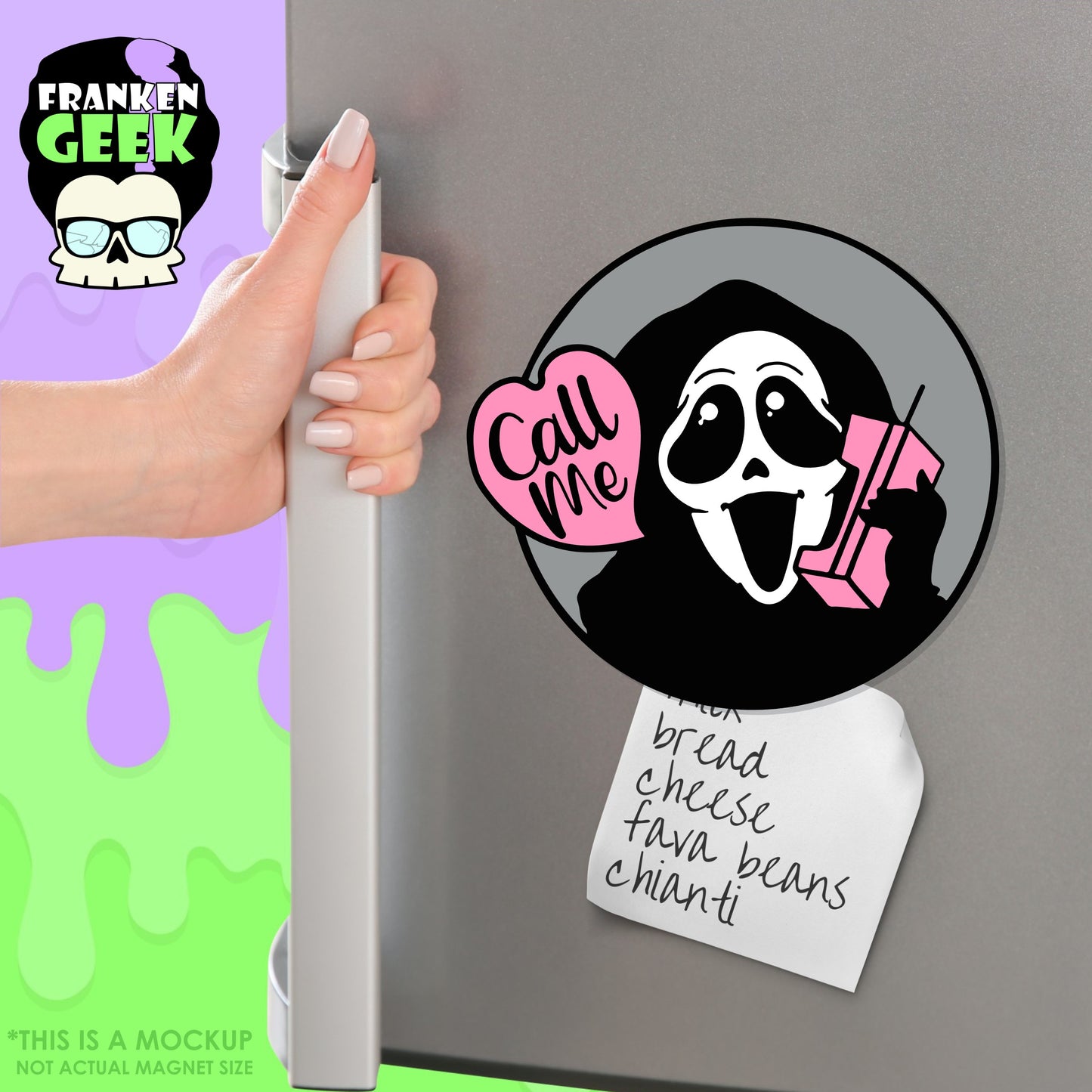 Screaming Ghost Killer “Call Me” Layered Vinyl Horror Magnet