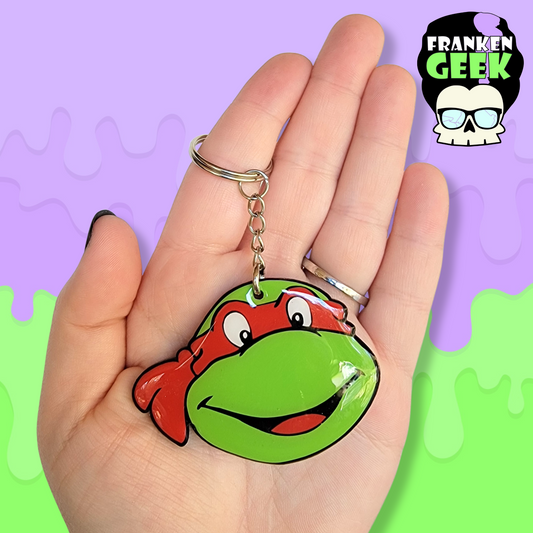 Ninja Turtle Head Acrylic and Resin Cartoon Keychain Bag Charm