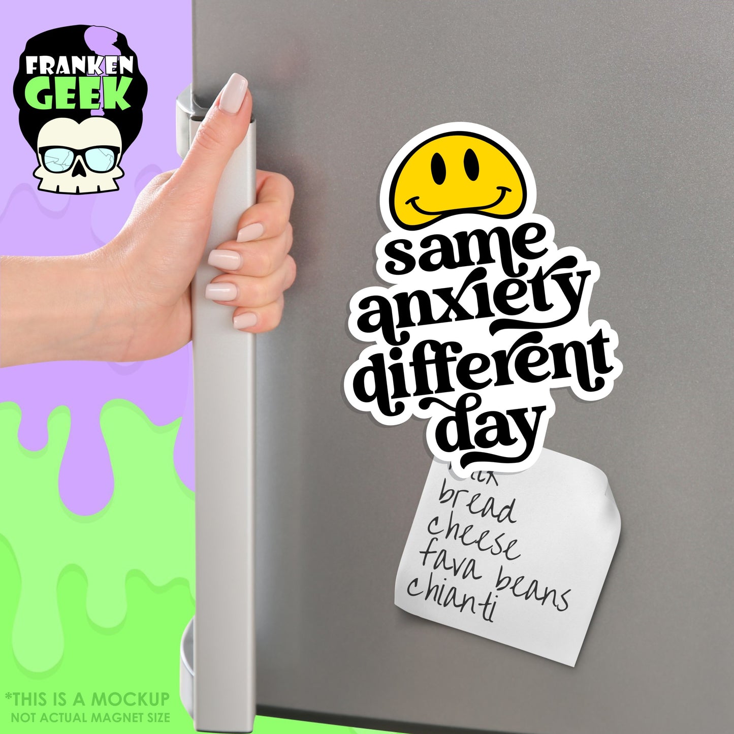 Same Anxiety Different Day Layered Vinyl Mental Health Magnet