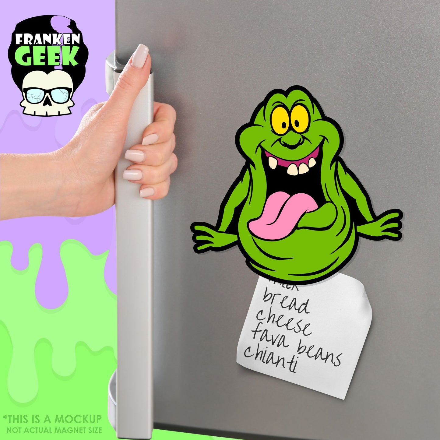 Slimey Green Ghost Layered Vinyl Horror Magnet