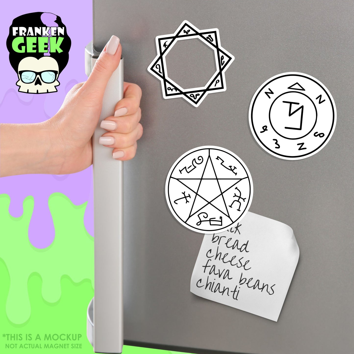 Supernatural-Inspired Layered Vinyl Horror Mini Magnet 3pc Set