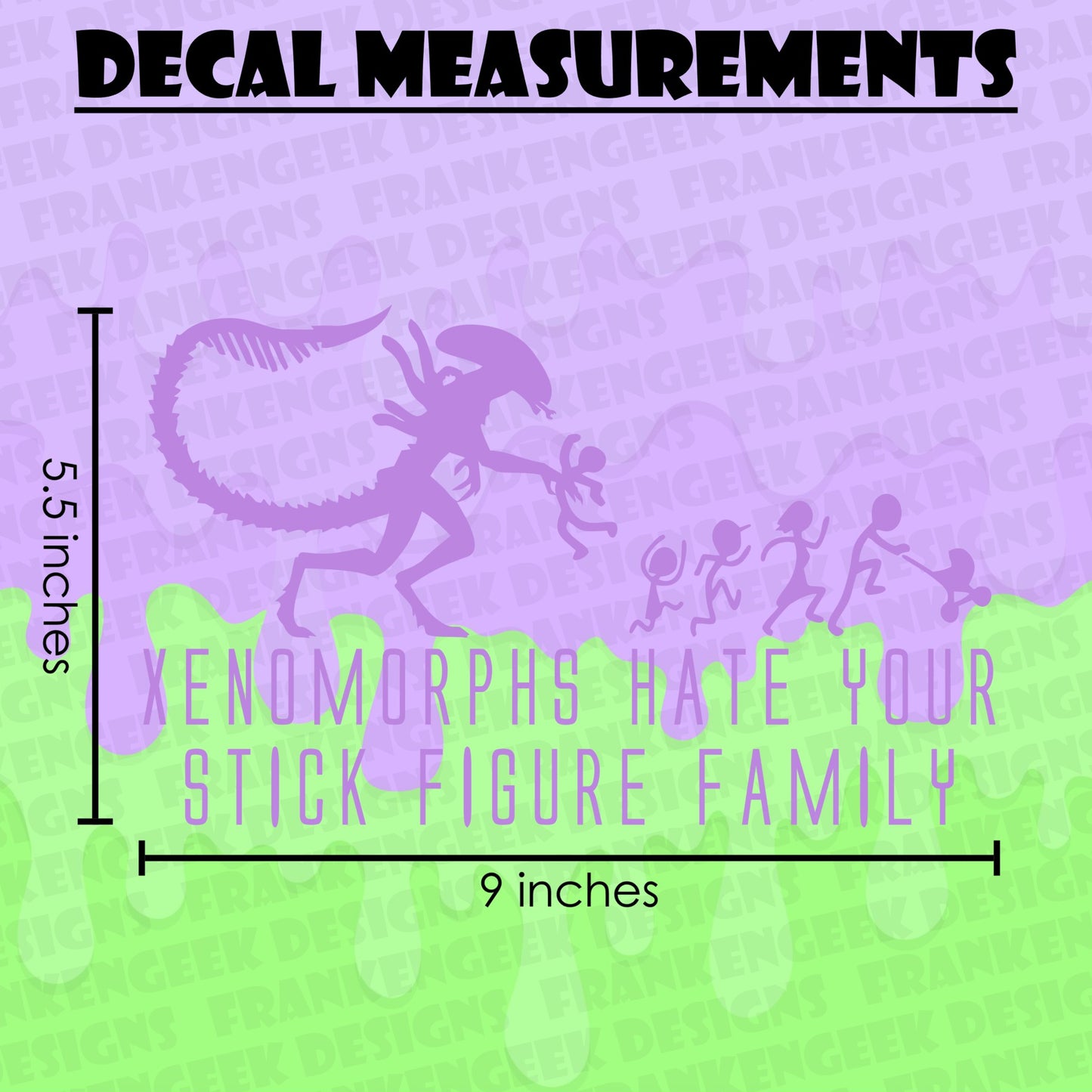 Xenomorphs Hate Your Stick Figure Family Vinyl Horror Vehicle Decal