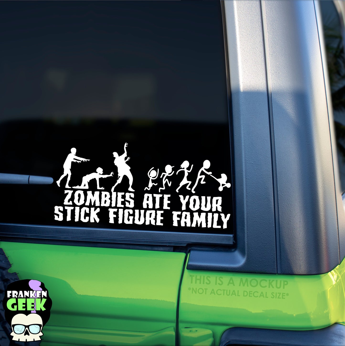 Zombies Ate Your Stick Figure Family Vinyl Horror Vehicle Decal