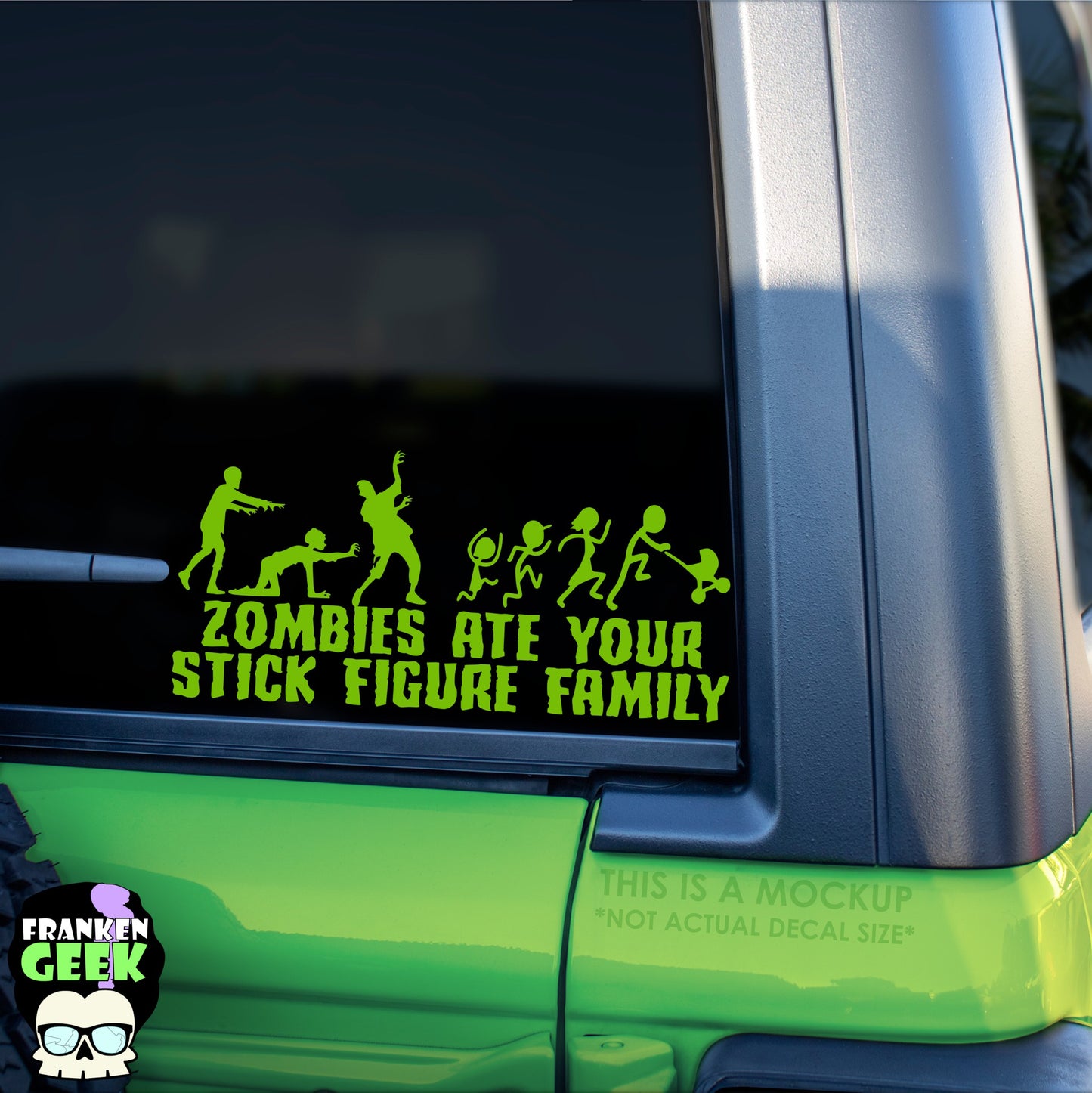 Zombies Ate Your Stick Figure Family Vinyl Horror Vehicle Decal