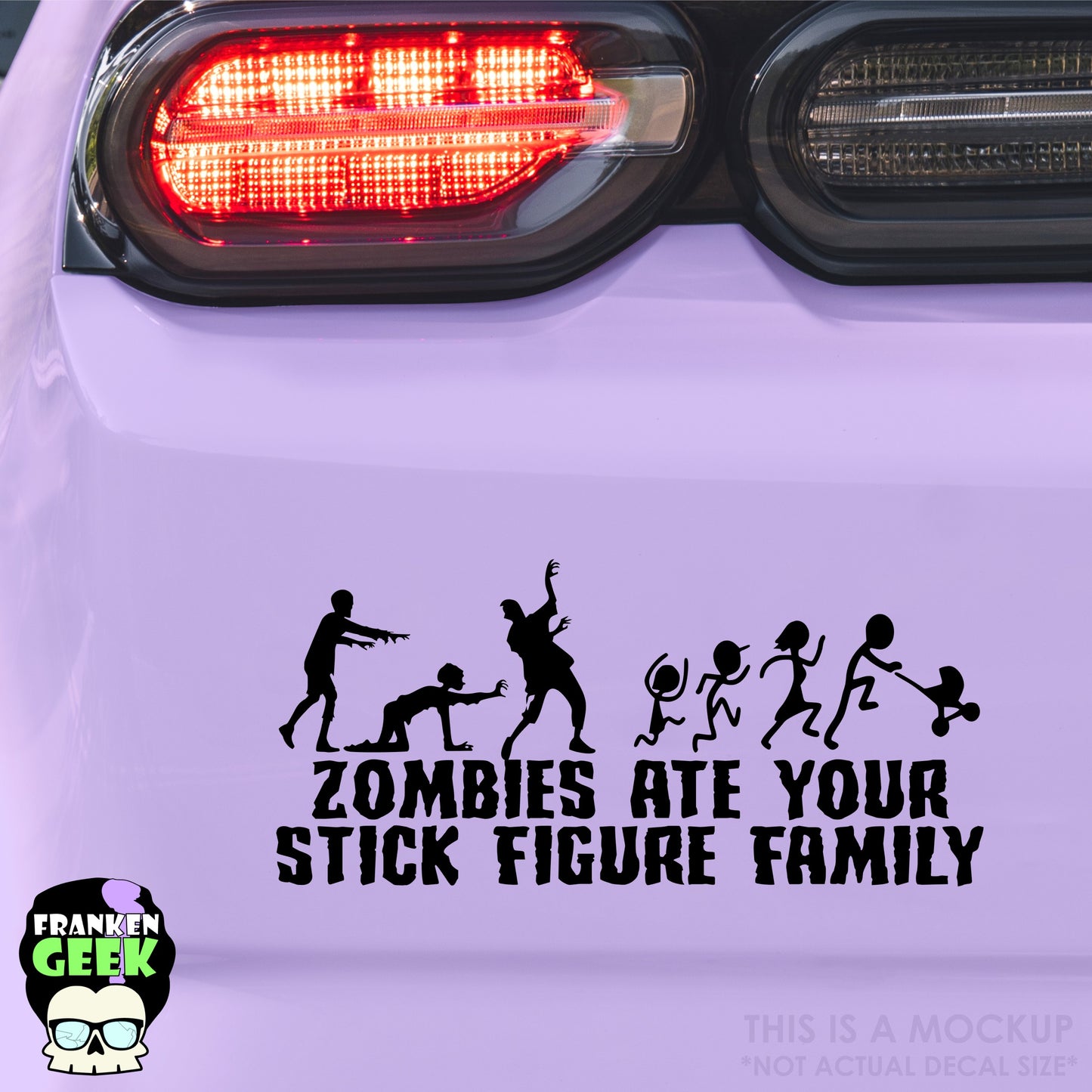 Zombies Ate Your Stick Figure Family Vinyl Horror Vehicle Decal