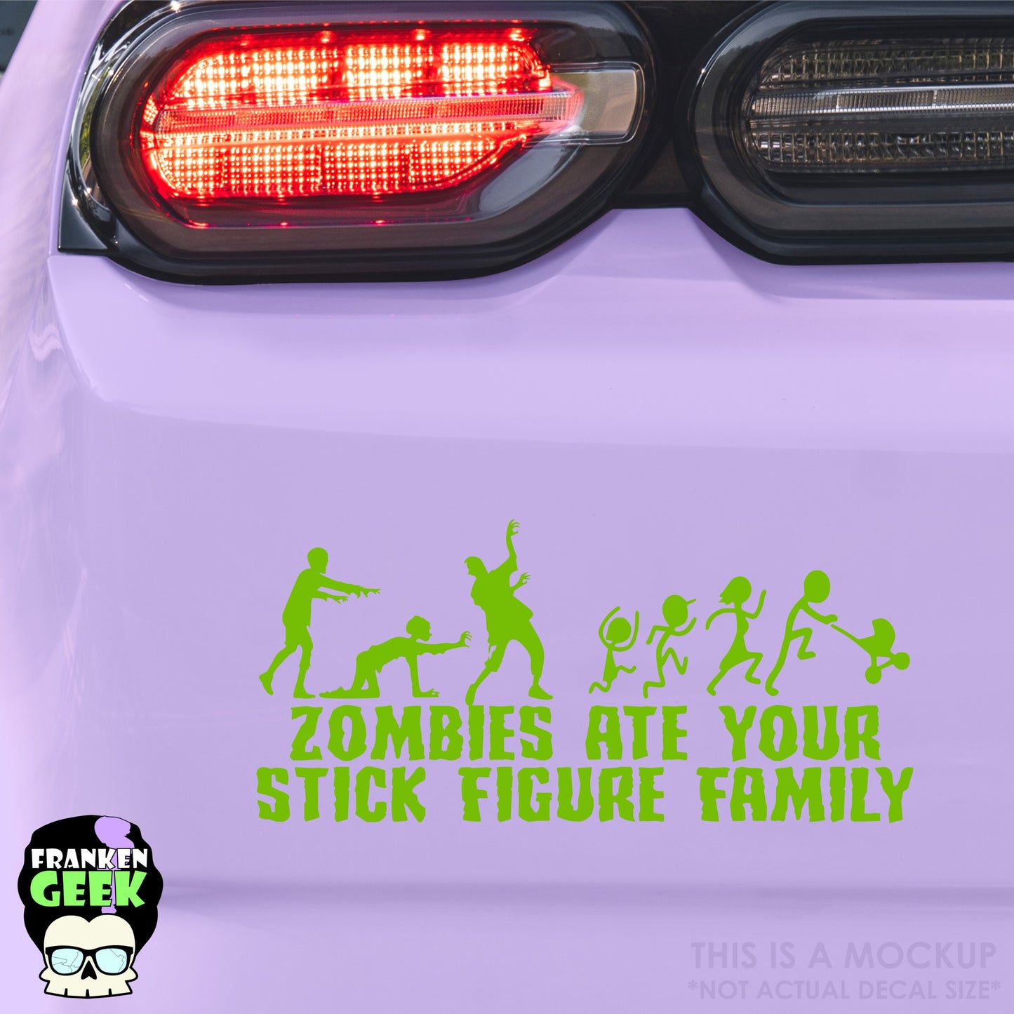 Zombies Ate Your Stick Figure Family Vinyl Horror Vehicle Decal