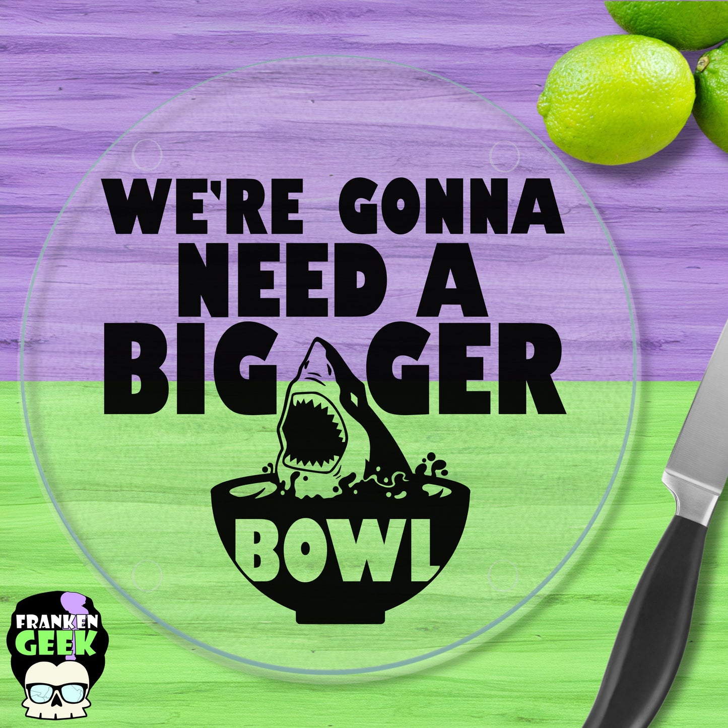 We're Gonna Need a Bigger Bowl Horror Glass Trivet/Cutting Board